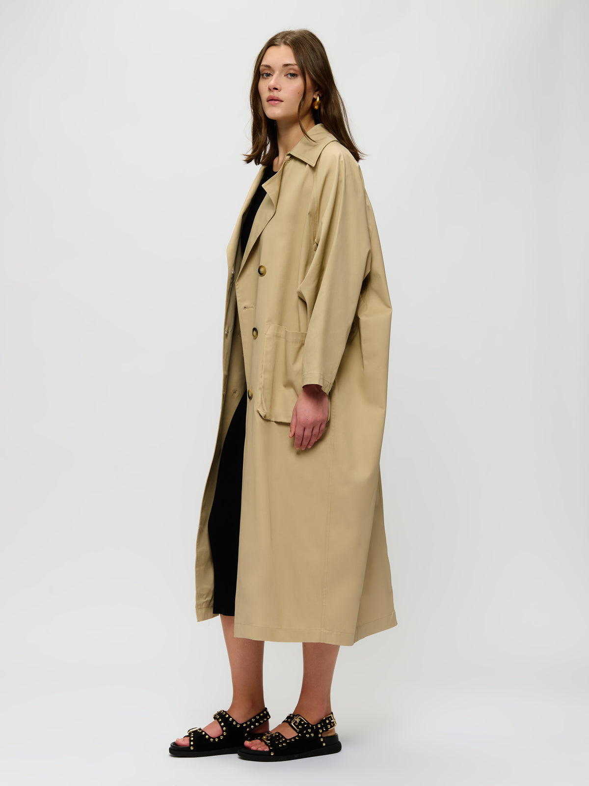 Oversize Double Breasted Cotton Trench