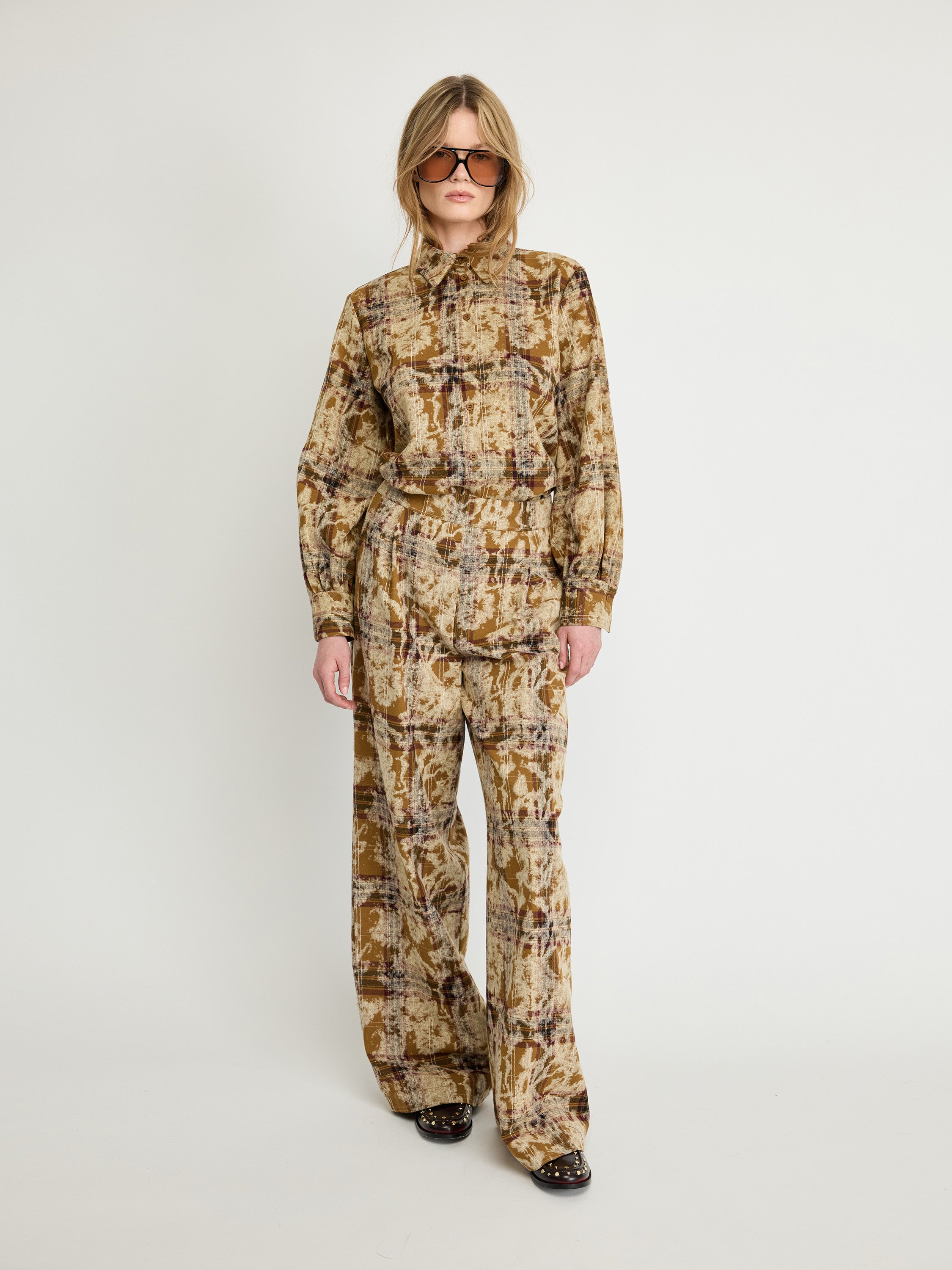 Abstract Print Wide-Leg Trousers