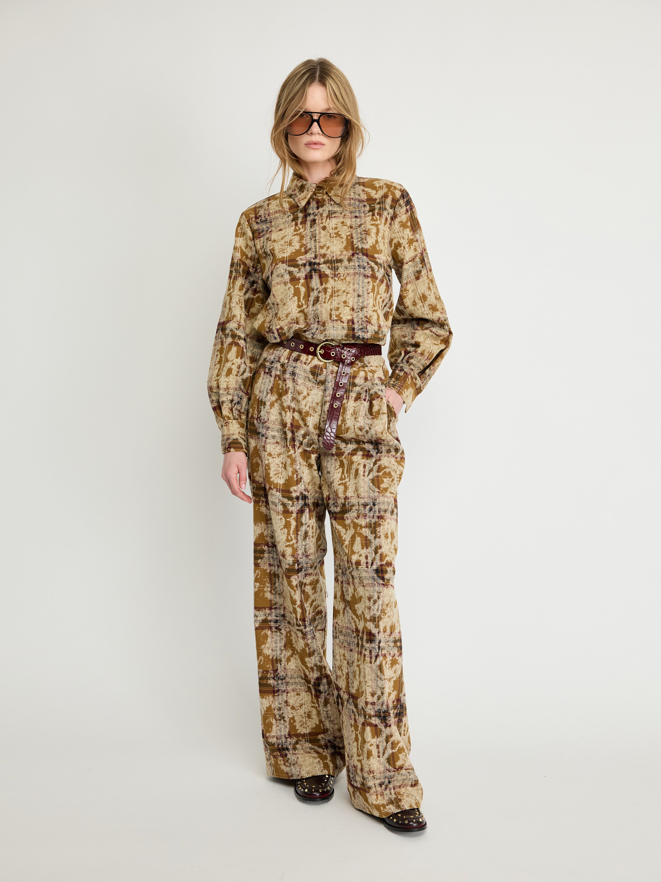 Abstract Print Wide-Leg Trousers