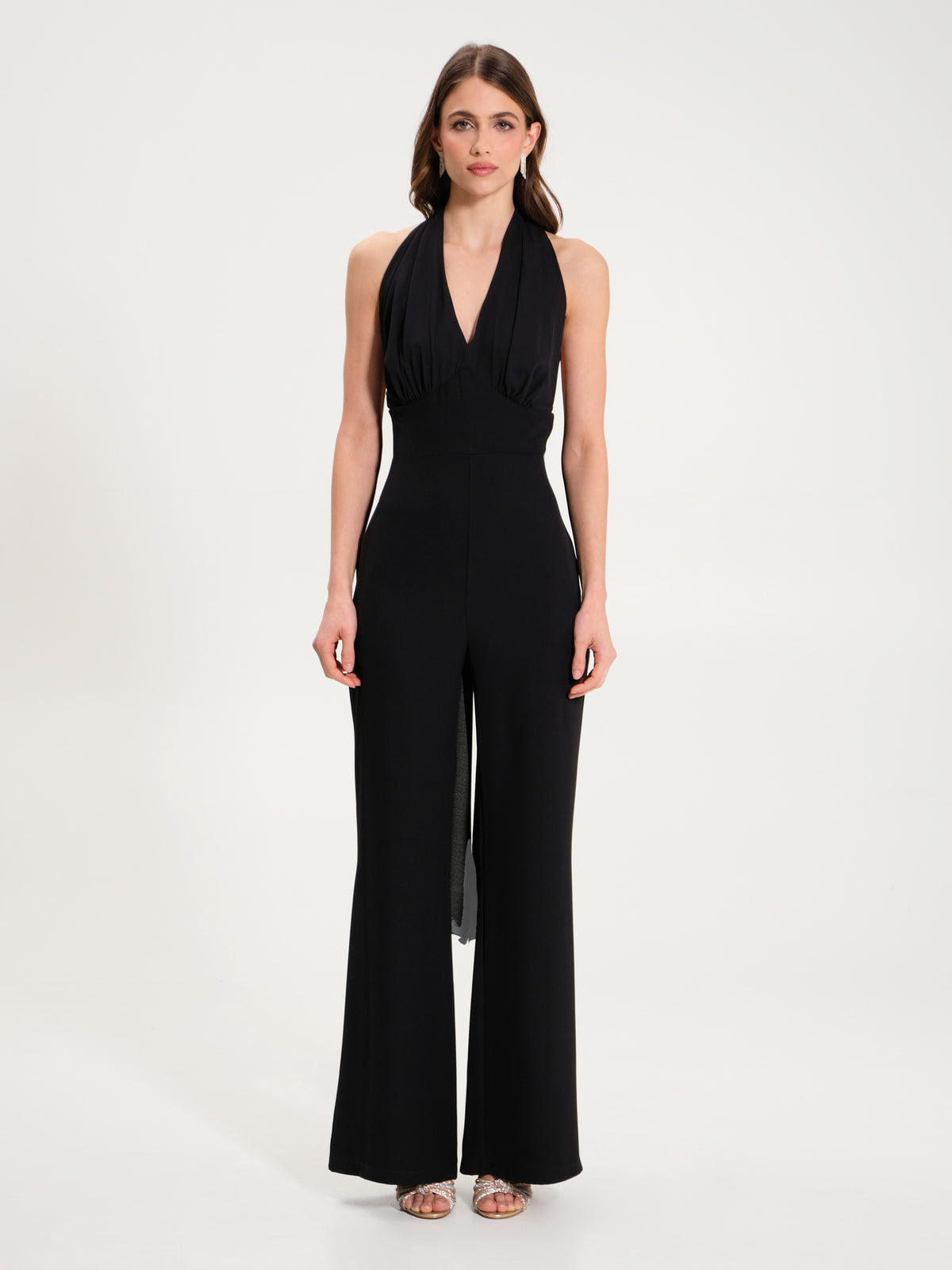 Palazzo Jumpsuit with Draping