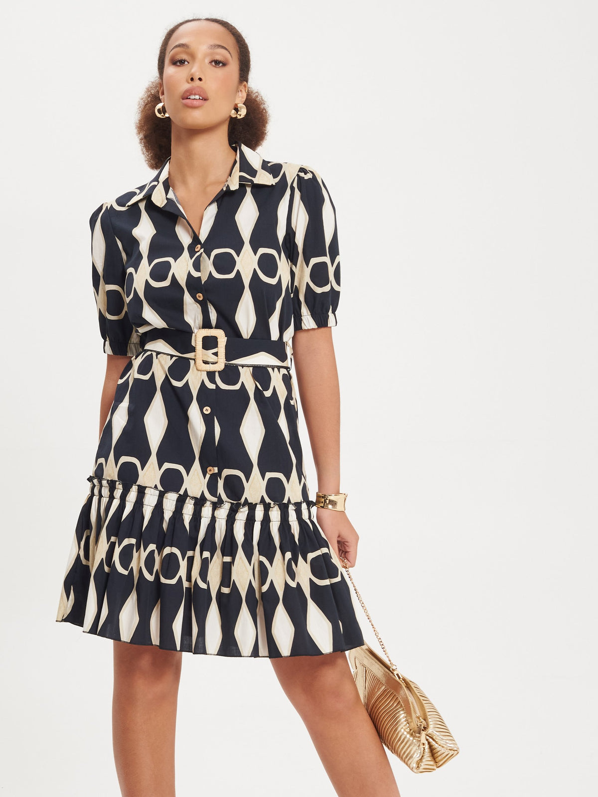 Printed Flouncy Dress