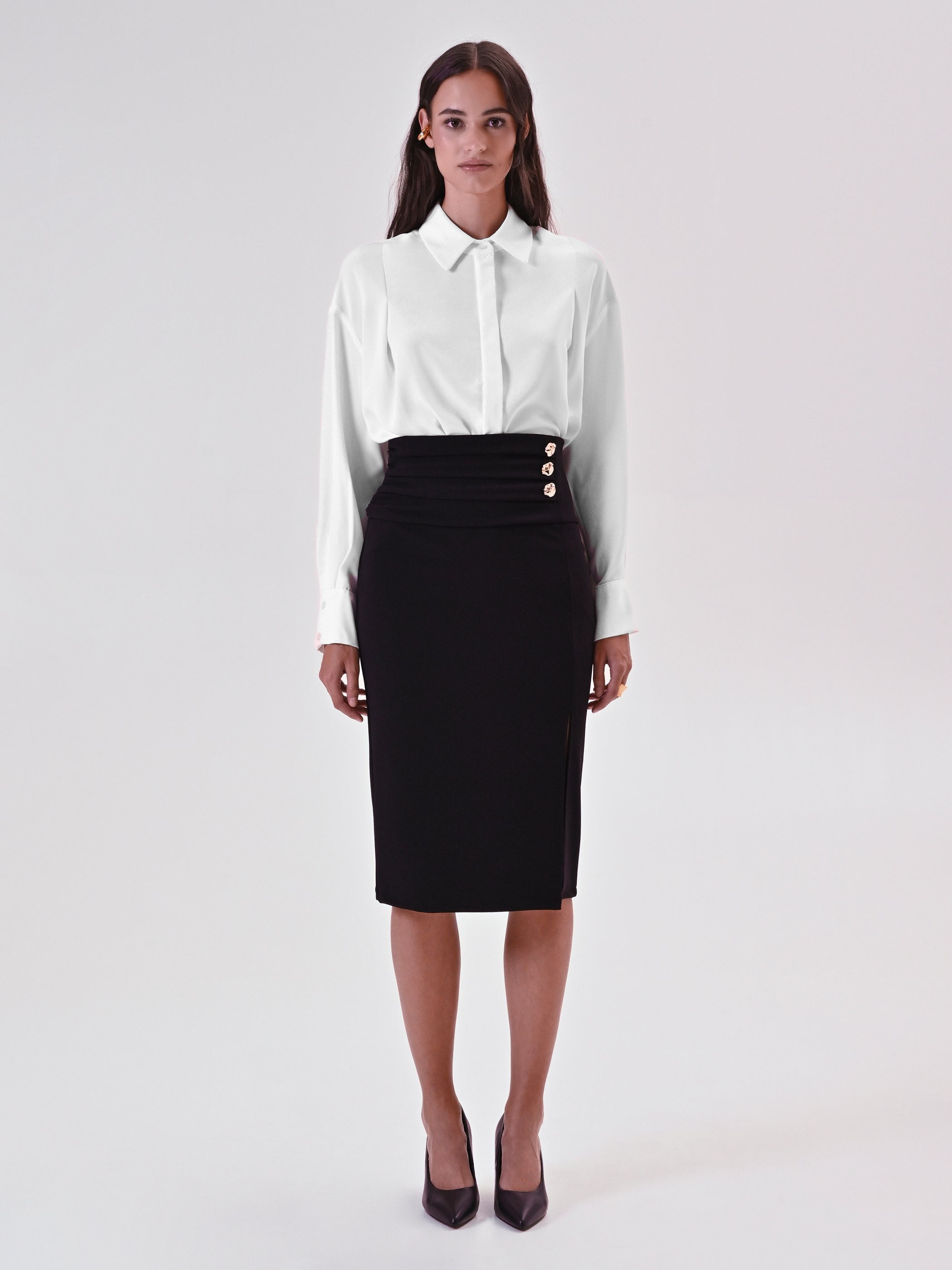 Skirt with Decorative Buttons