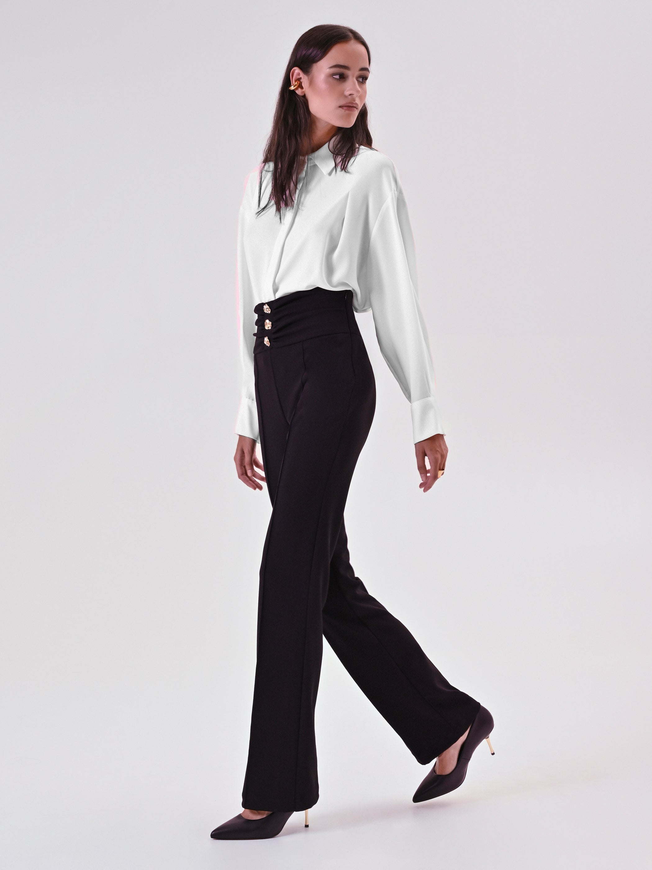 Trousers with Decorative Buttons