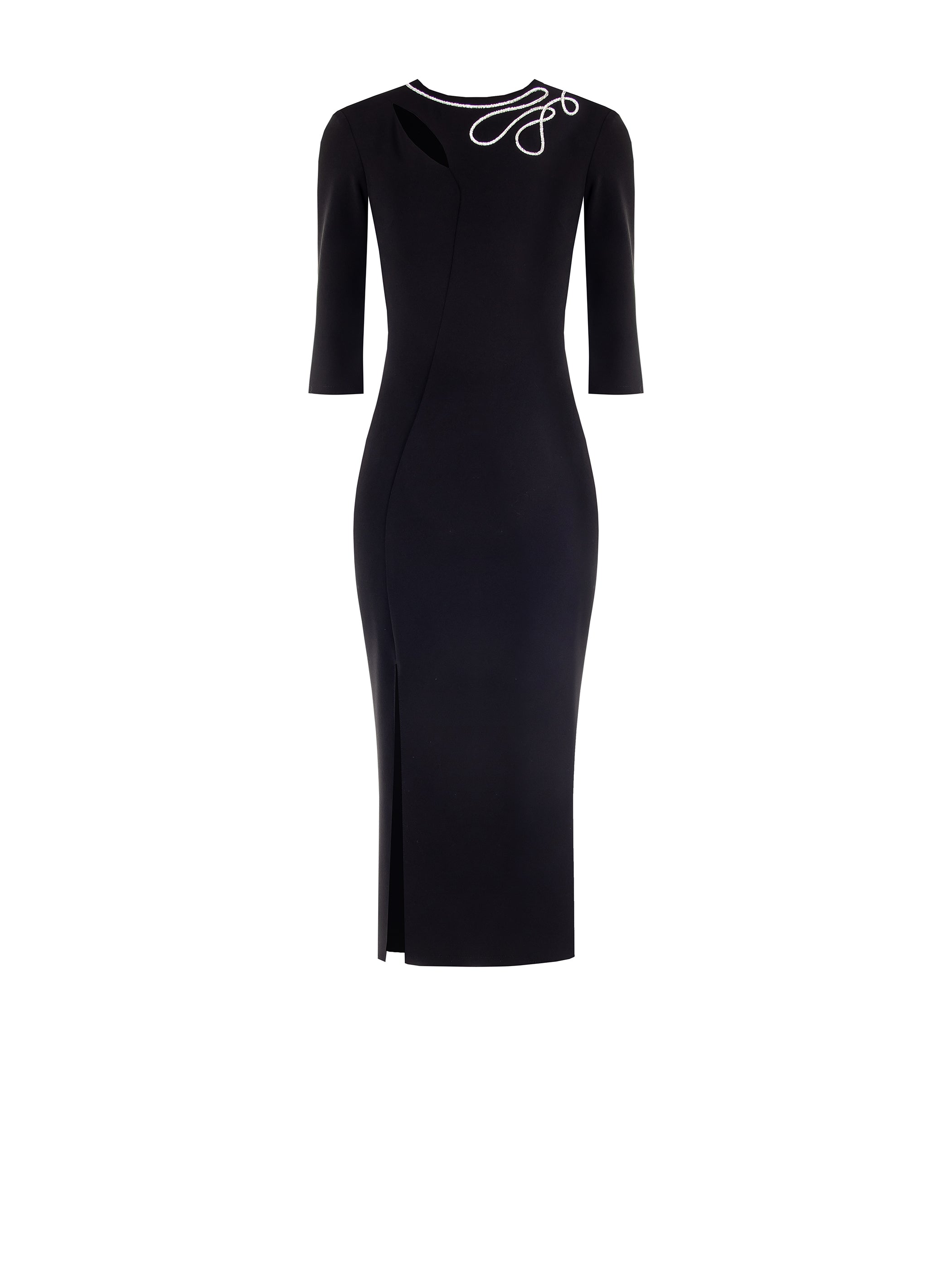 Embroidered Teardrop Neckline Dress