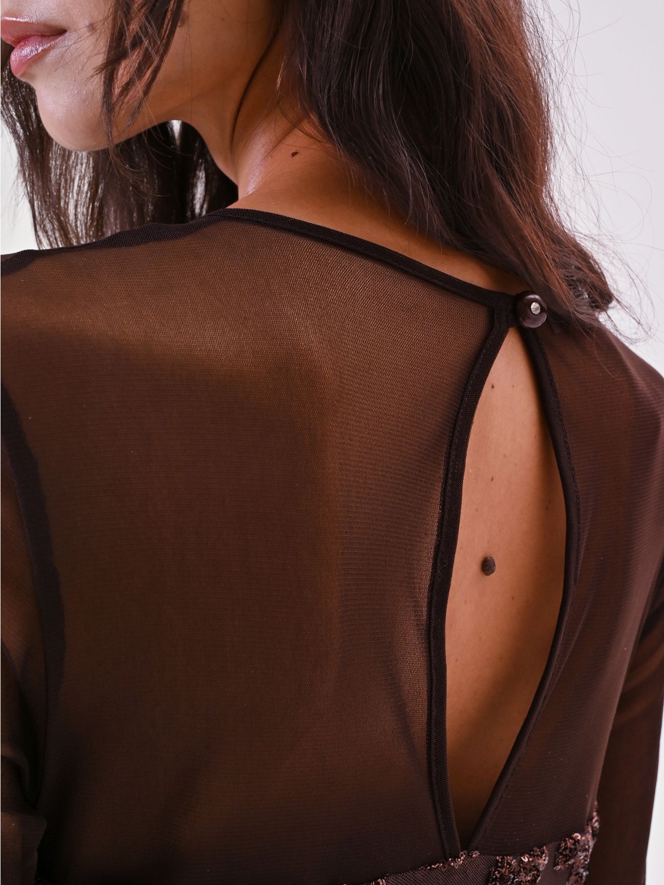 Tulle Dress with Sequin Embroidery