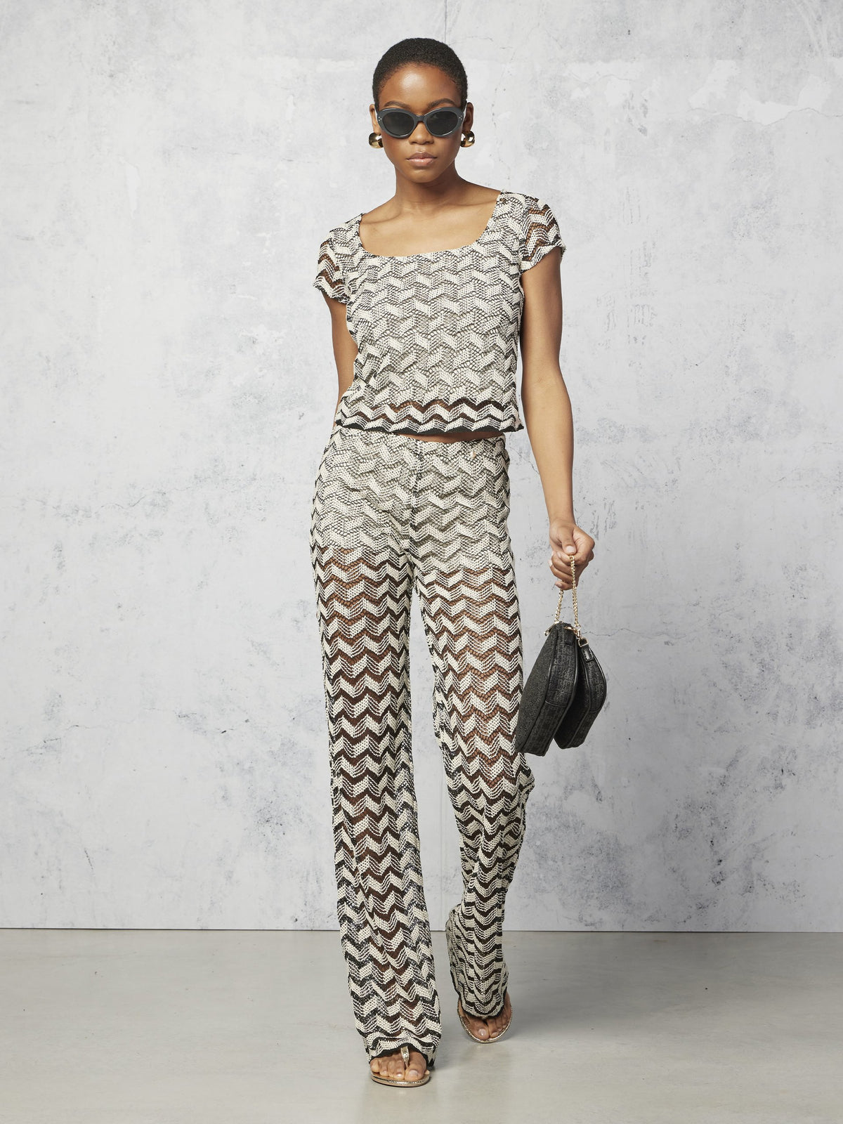 Two-Tone Knitted Trousers