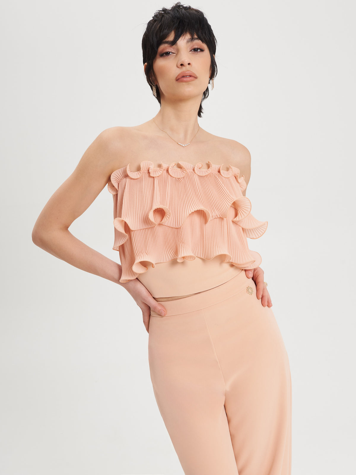 Top with Pleated Rouche