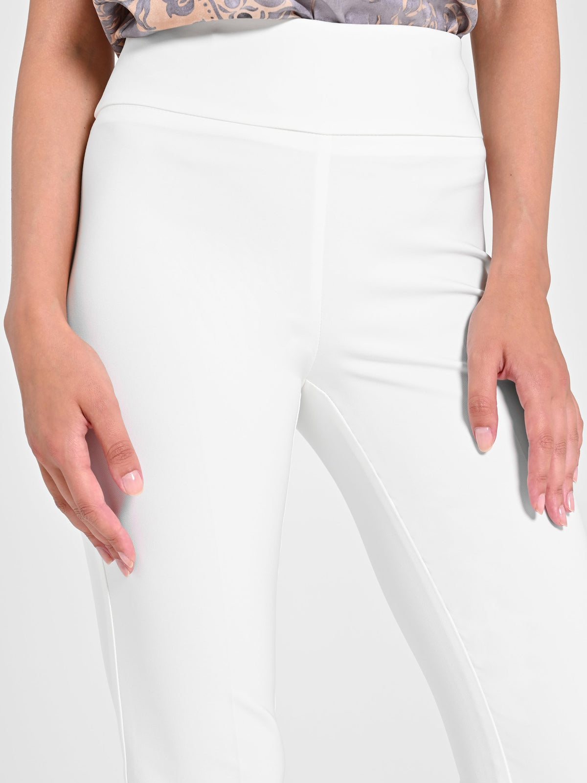 Pantalon évasé en tissu technique blanc