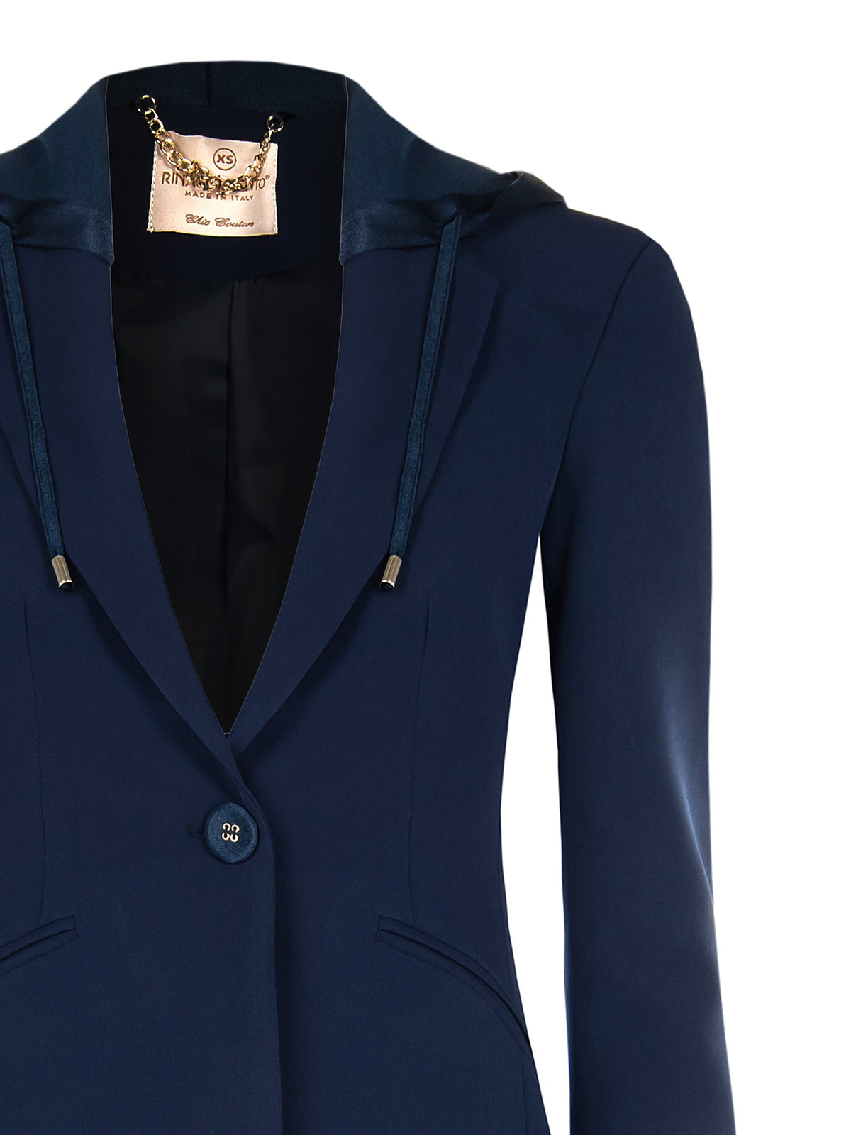 Dual Fabric Hooded Blazer