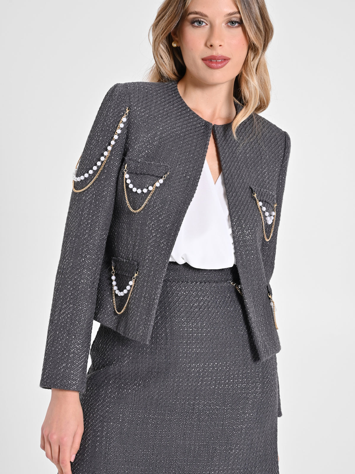 Veste courte en tweed