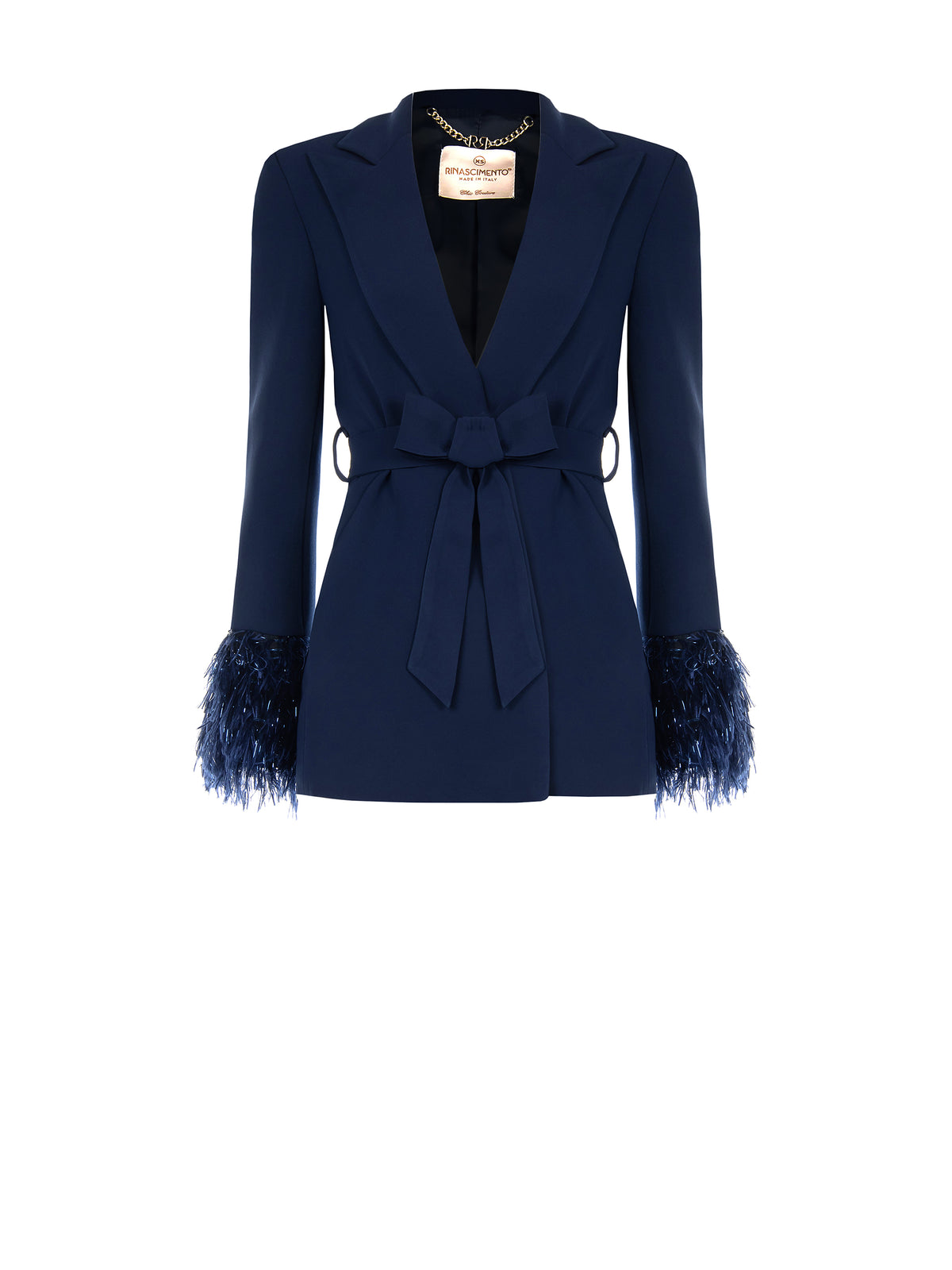 Veste en plumes de lurex