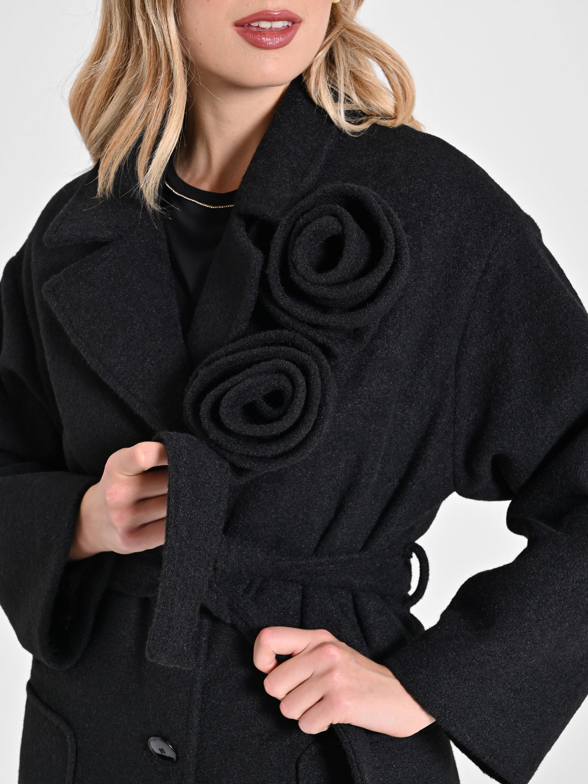 Manteau long avec des roses