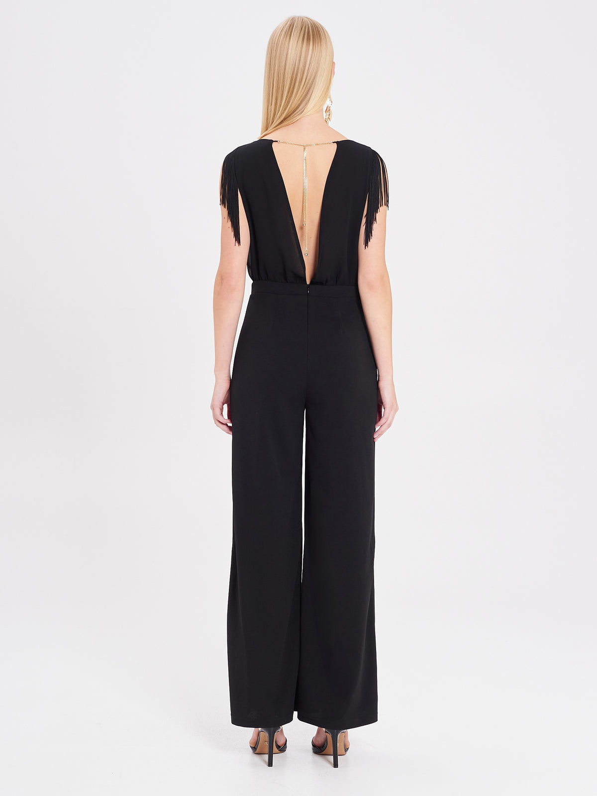 Black Jumpsuit with Fringes