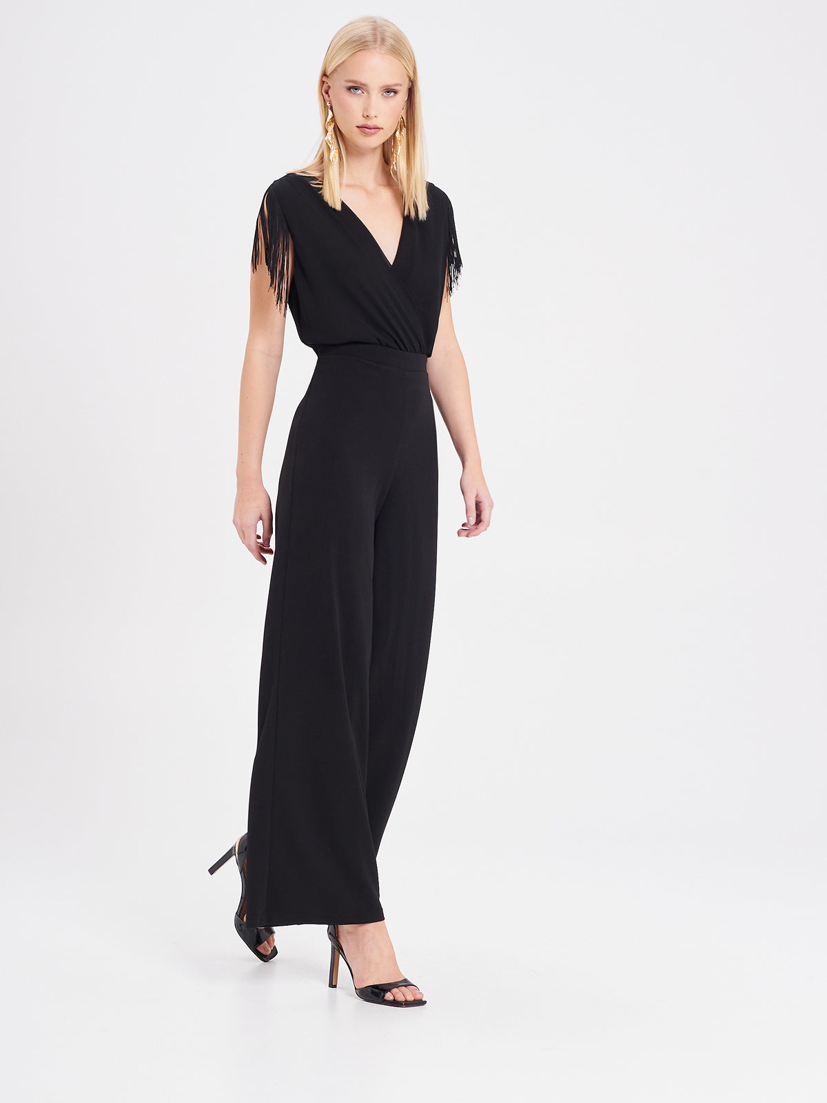 Black Jumpsuit with Fringes