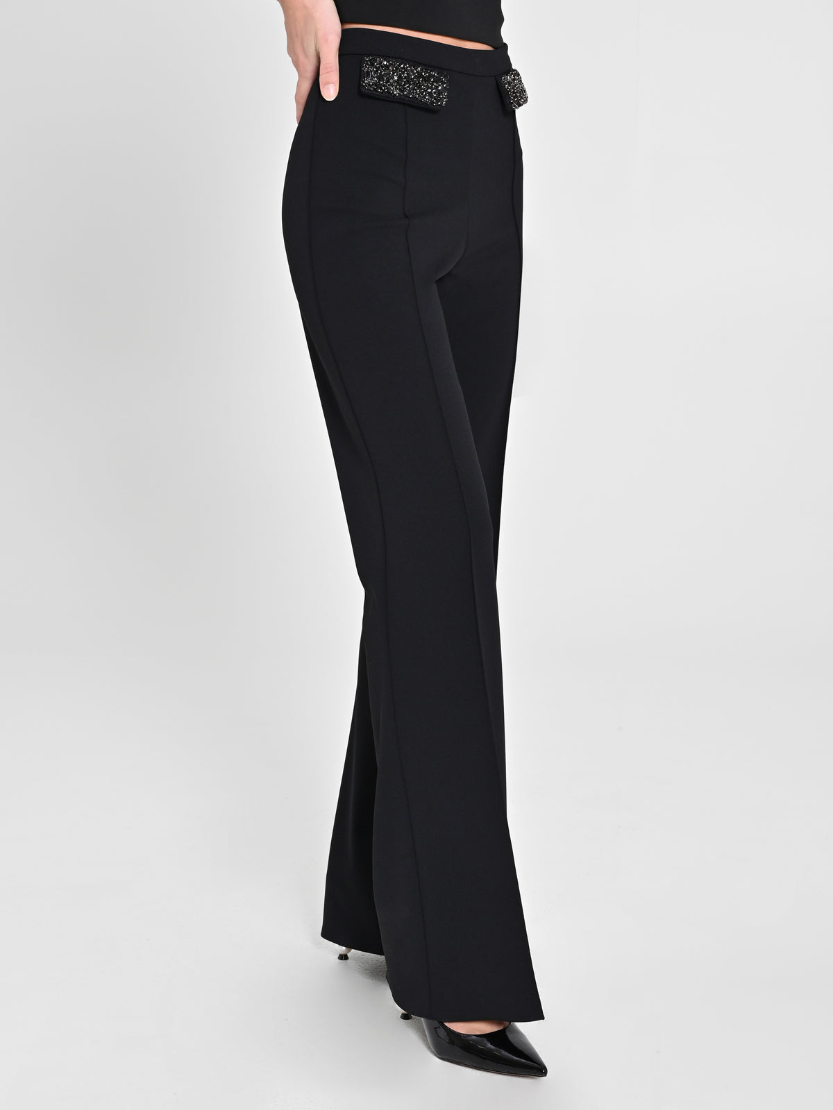 Trousers with Jewel Pocket Flaps