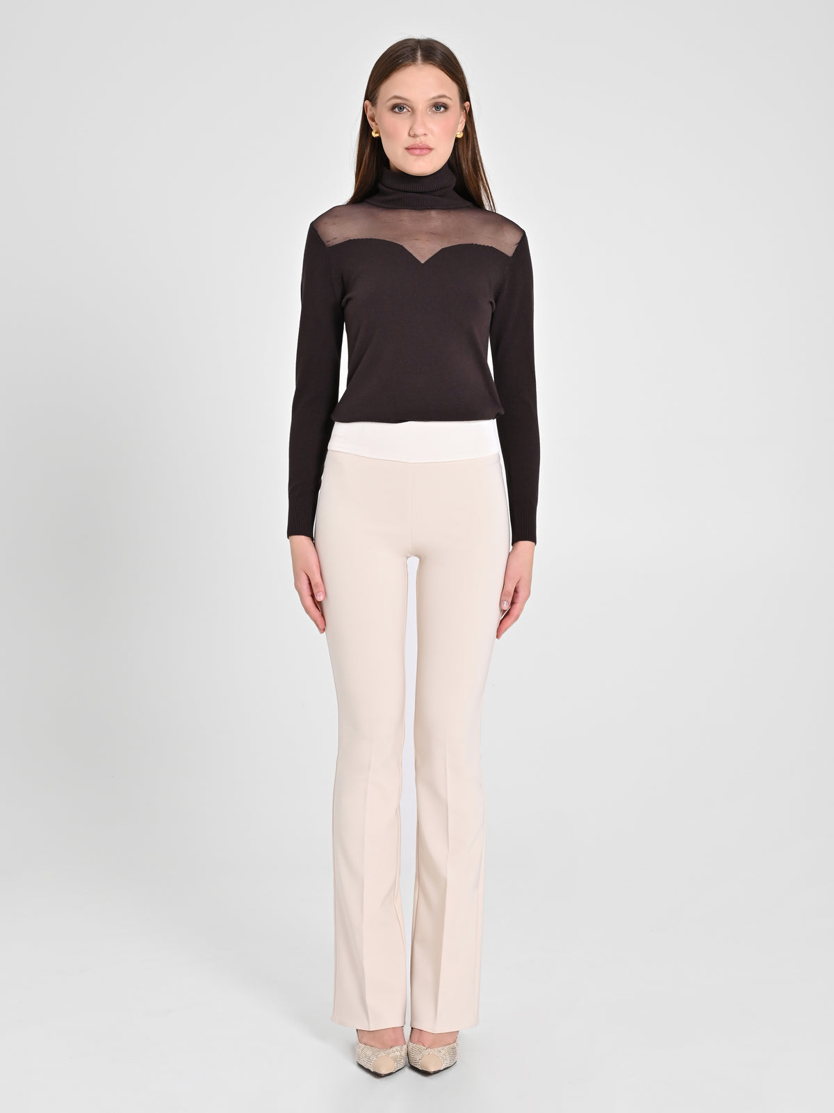 Beige Tuxedo Trousers