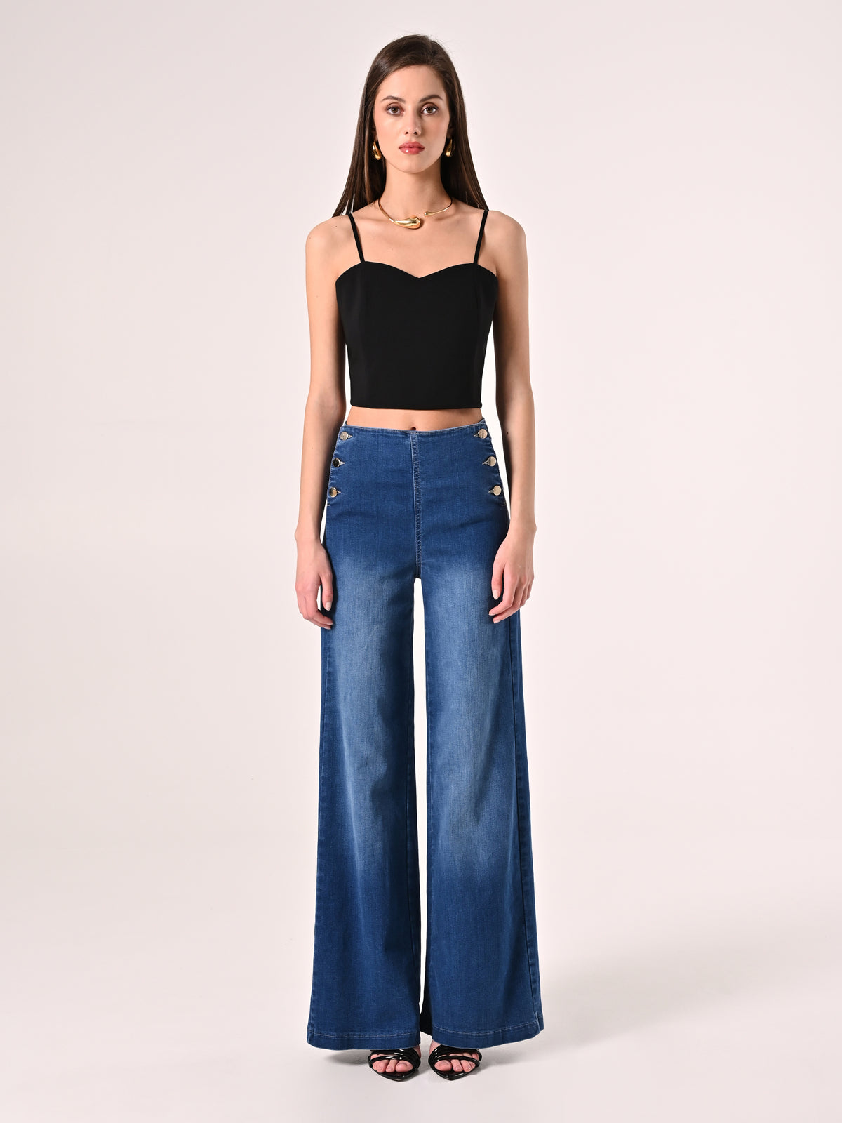 Mid-Rise Flared Jeans