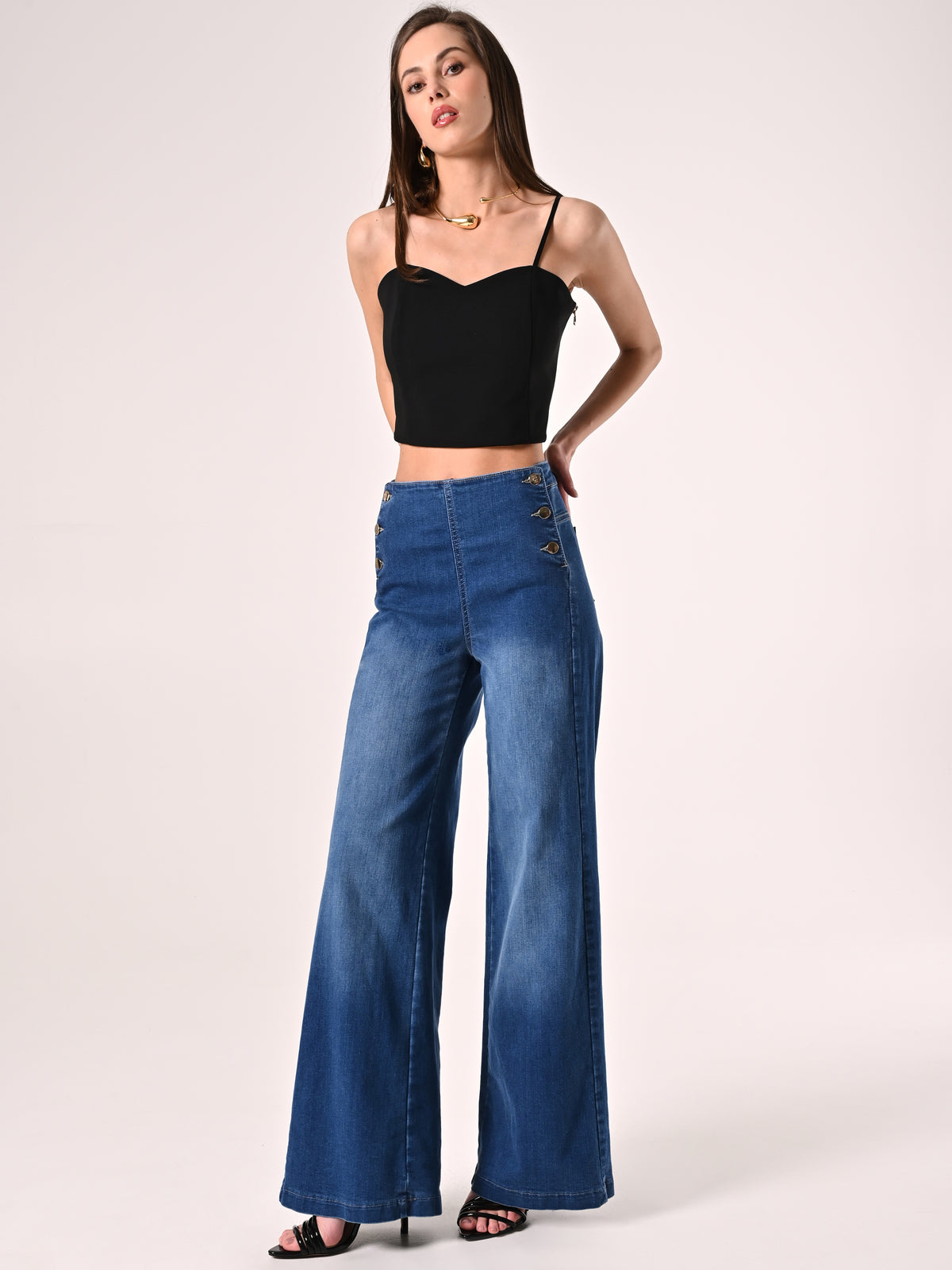 Mid-Rise Flared Jeans