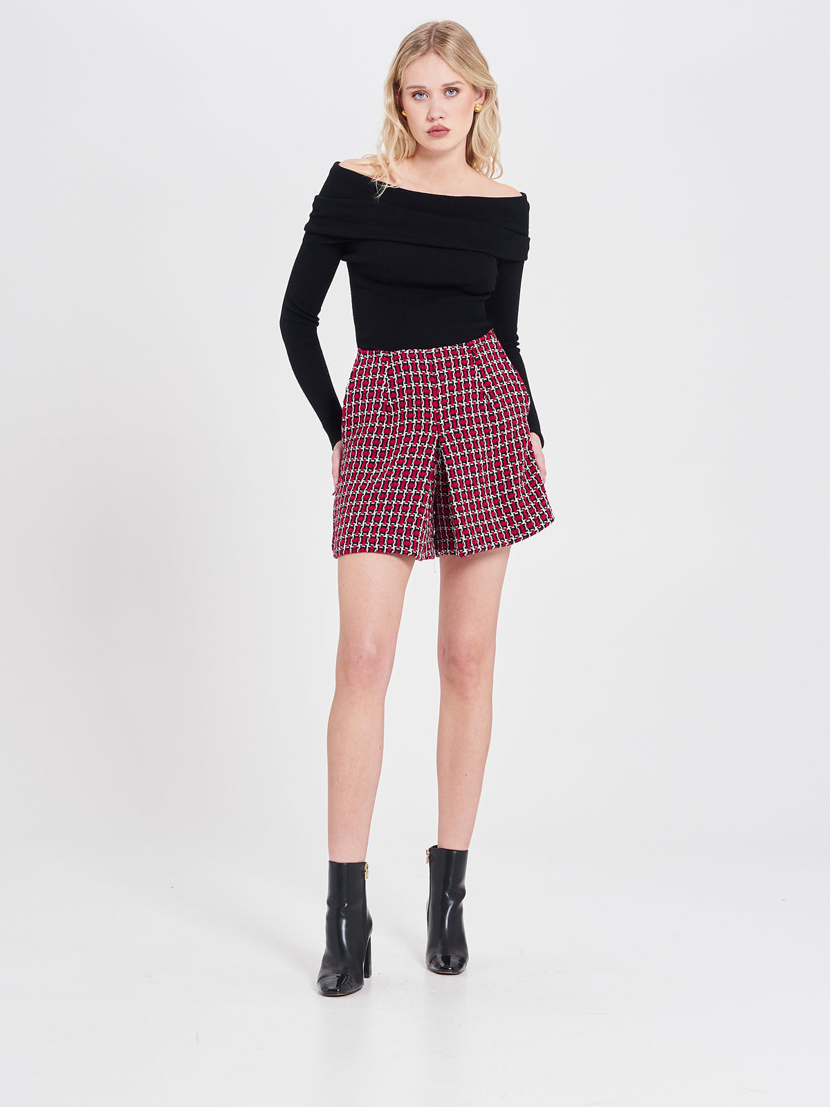 Jupe-short en tweed pour les fêtes