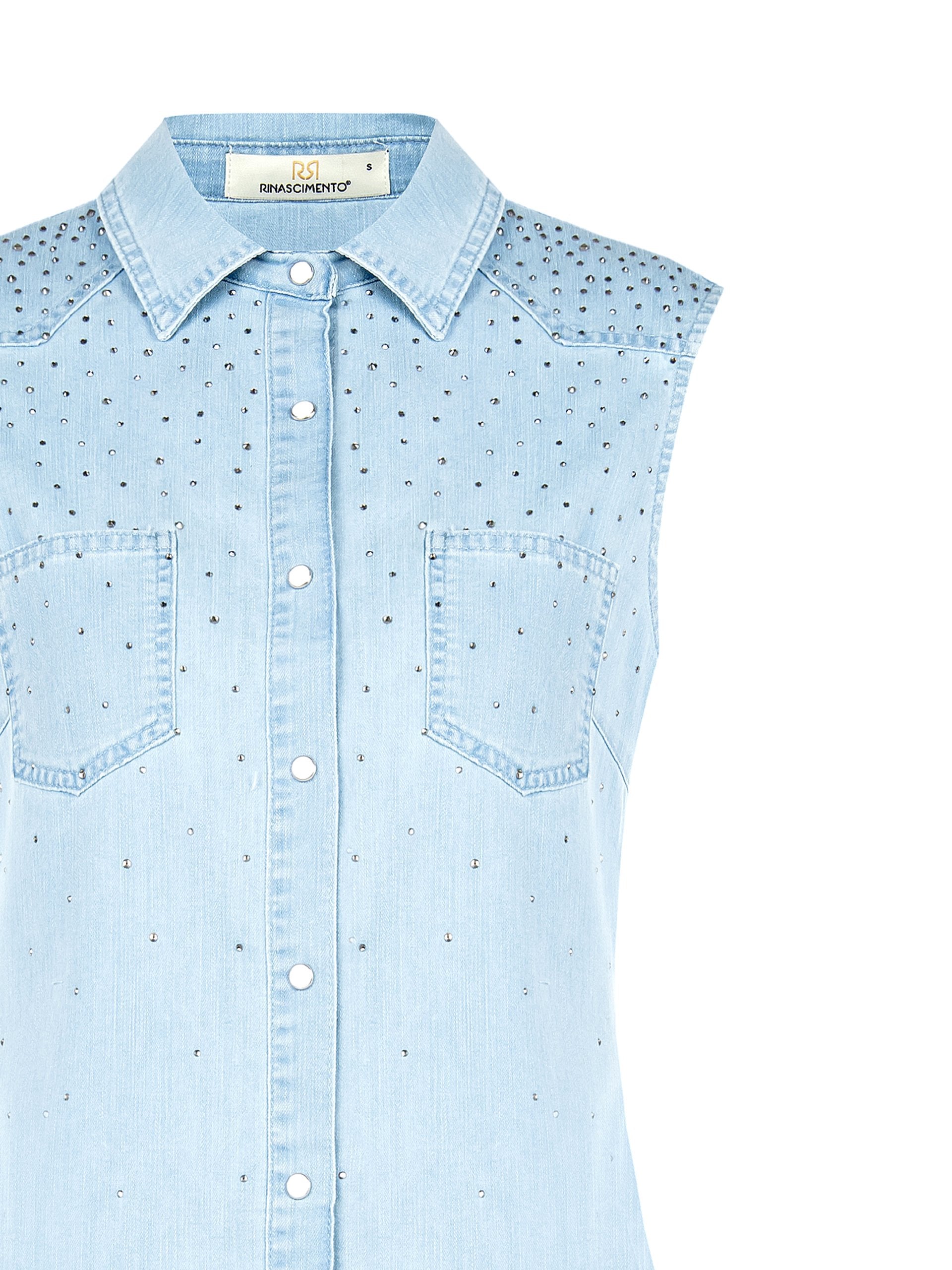 Sleeveles denim shirt