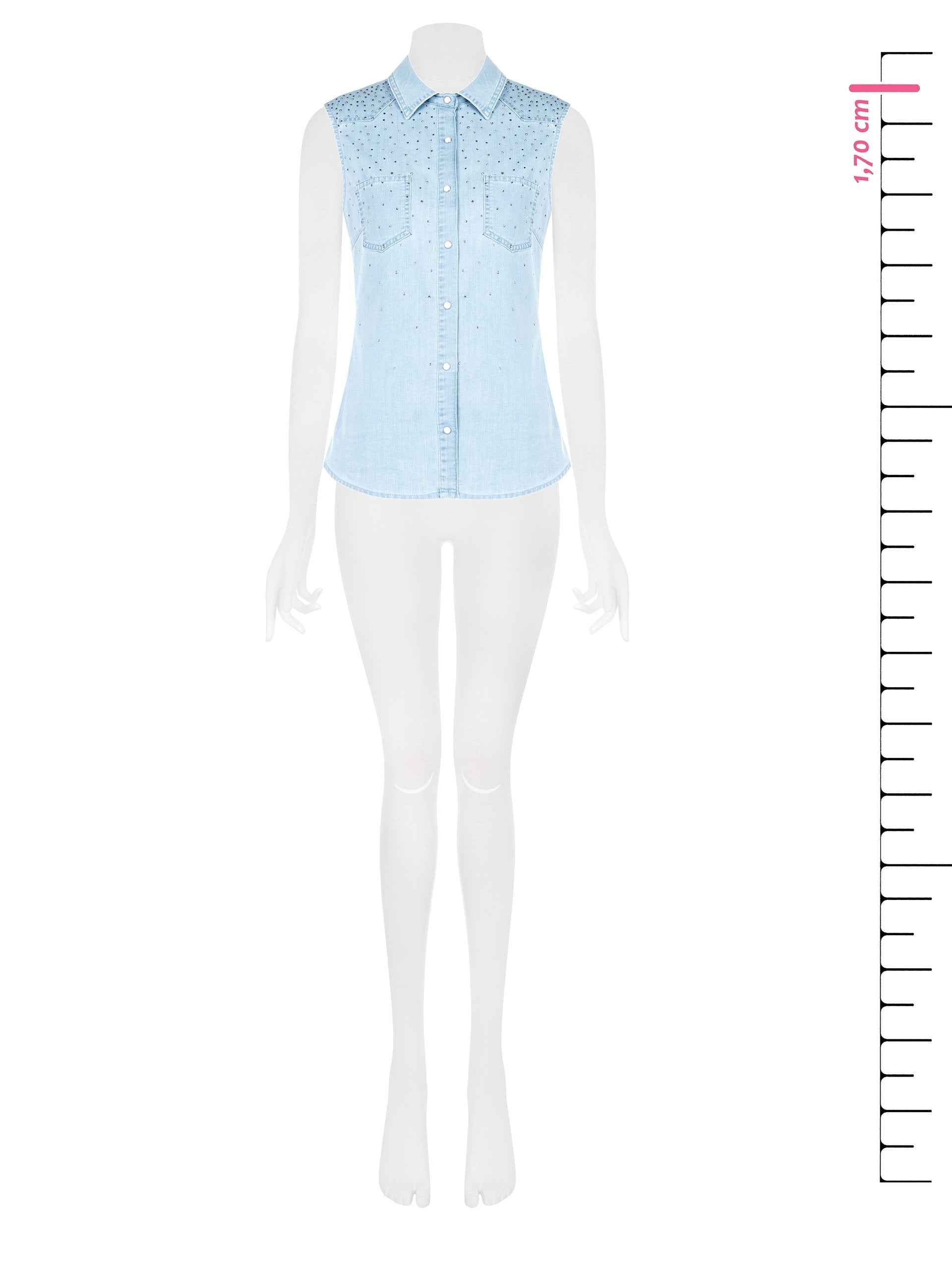 Sleeveles denim shirt