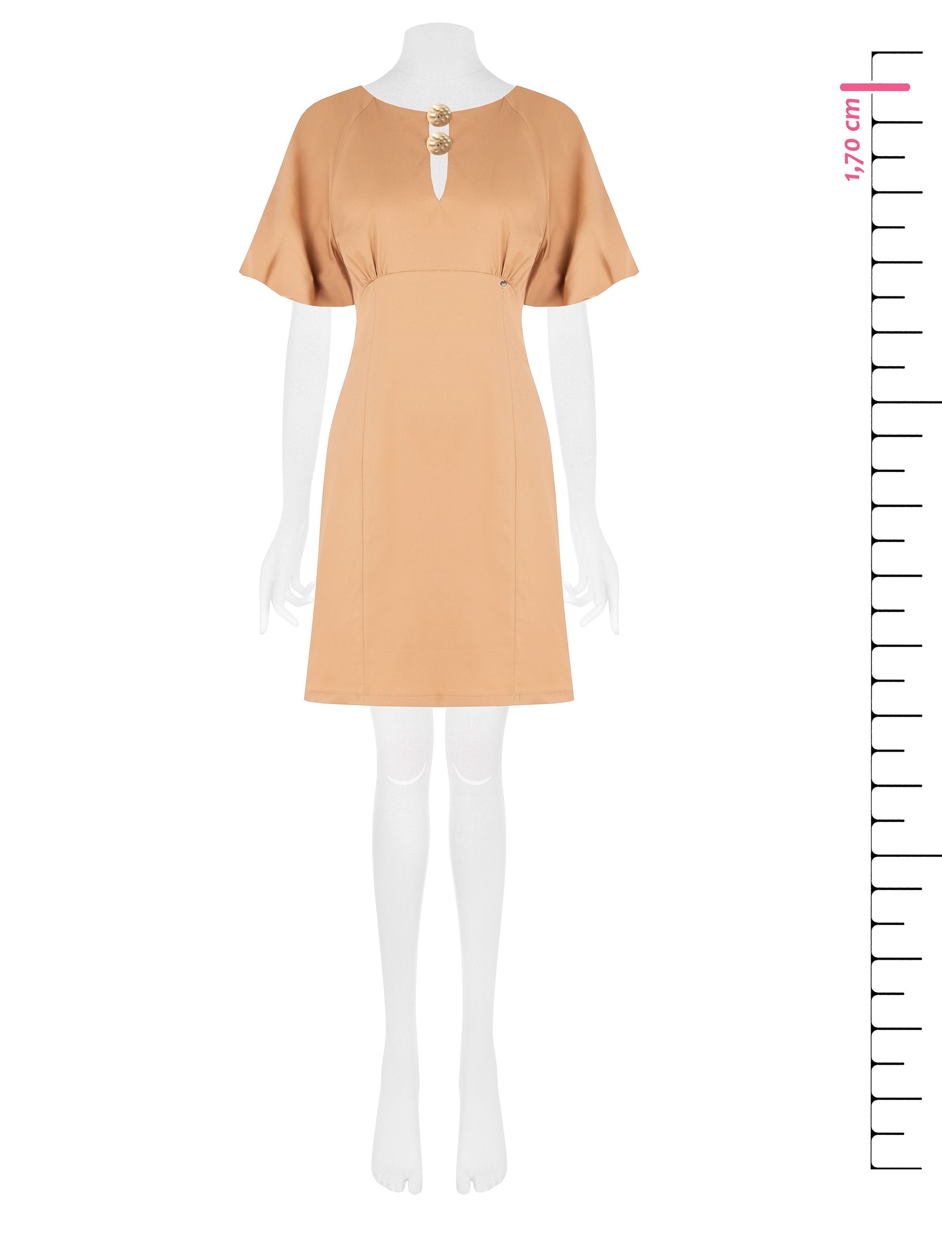 Short Flared Dress with Teardrop Cut-out