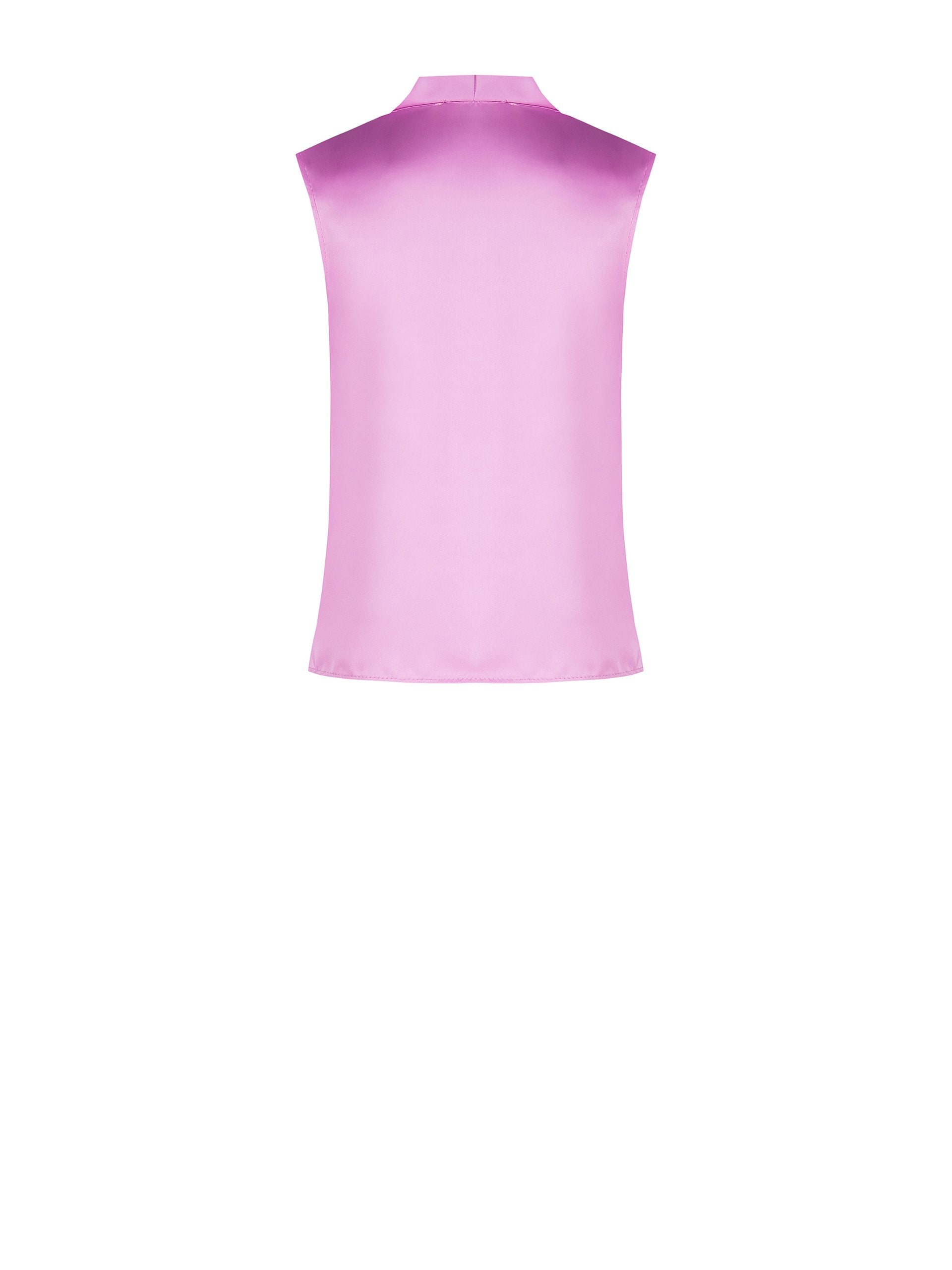Draped Satin Cowl-Neck Top