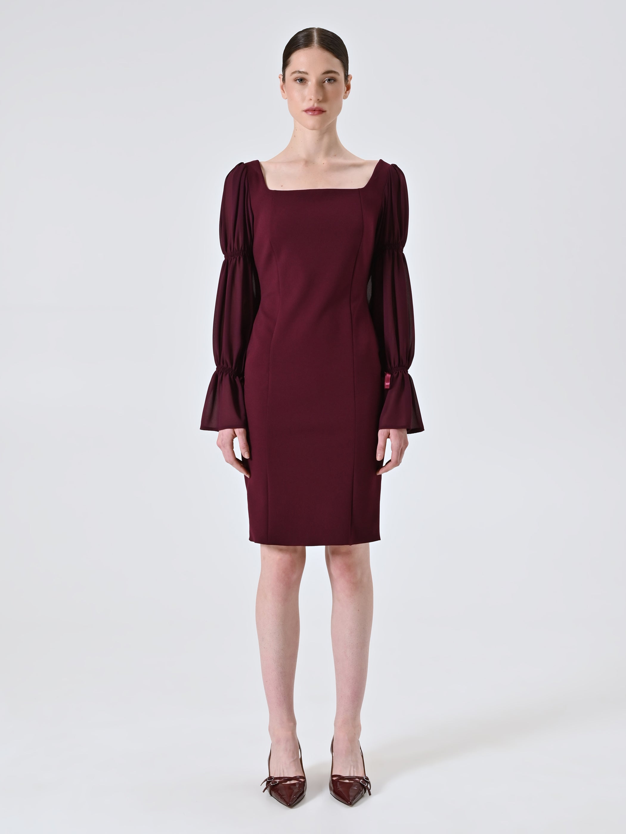 Dress with Puff Sleeves