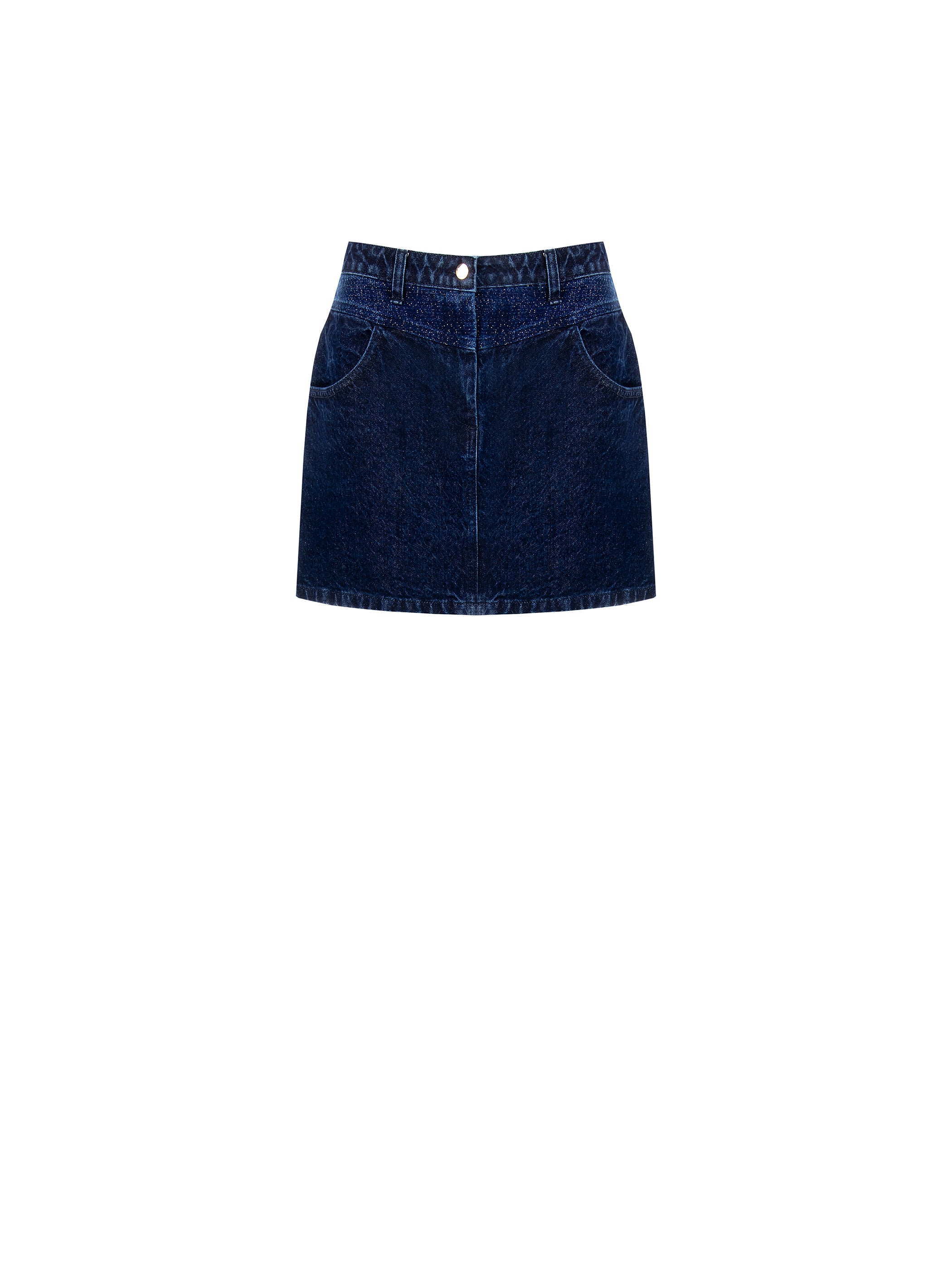 Lurex Denim Miniskirt