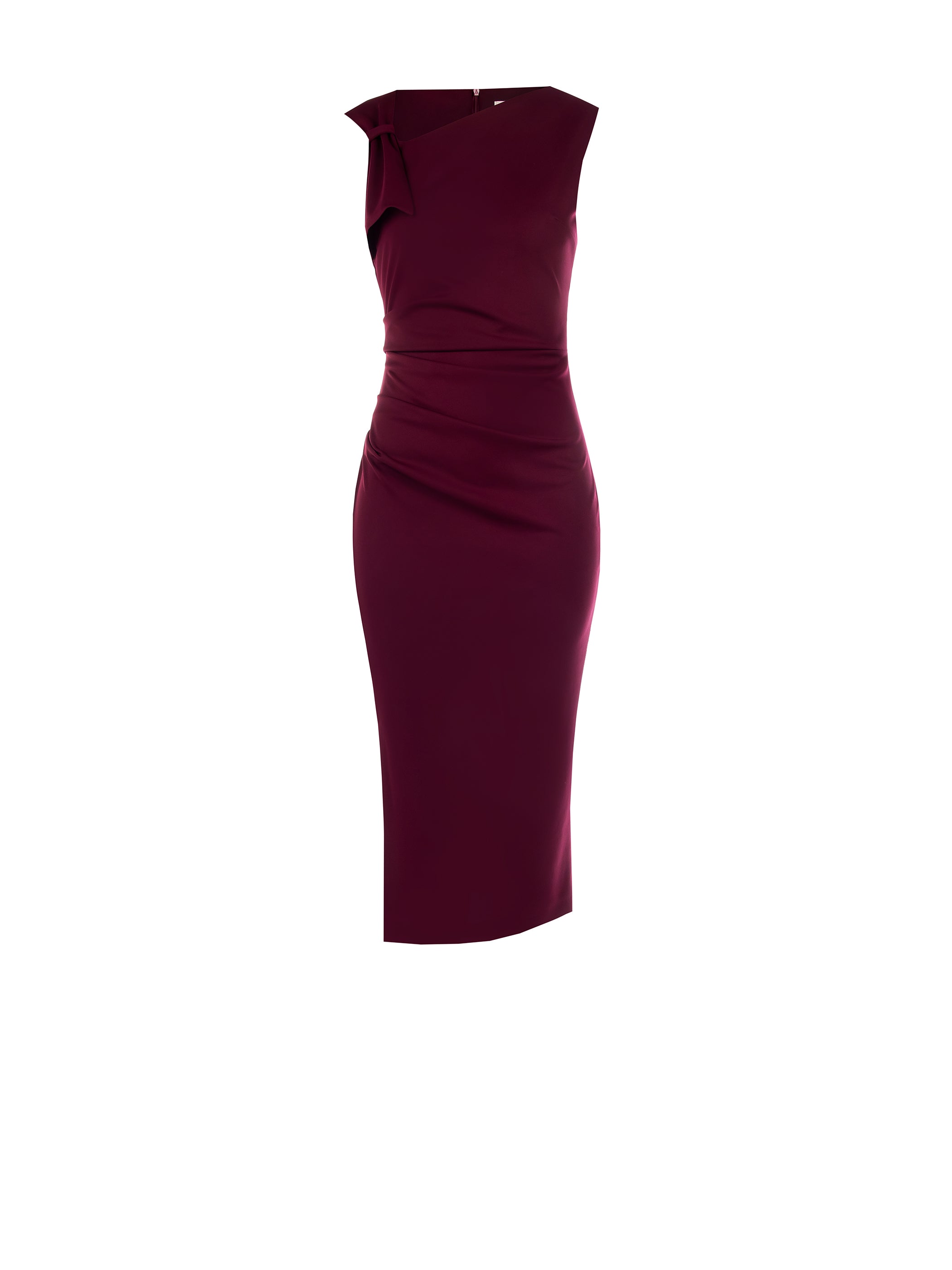 Midi Sheath Dress with Bow in Milano Stitch