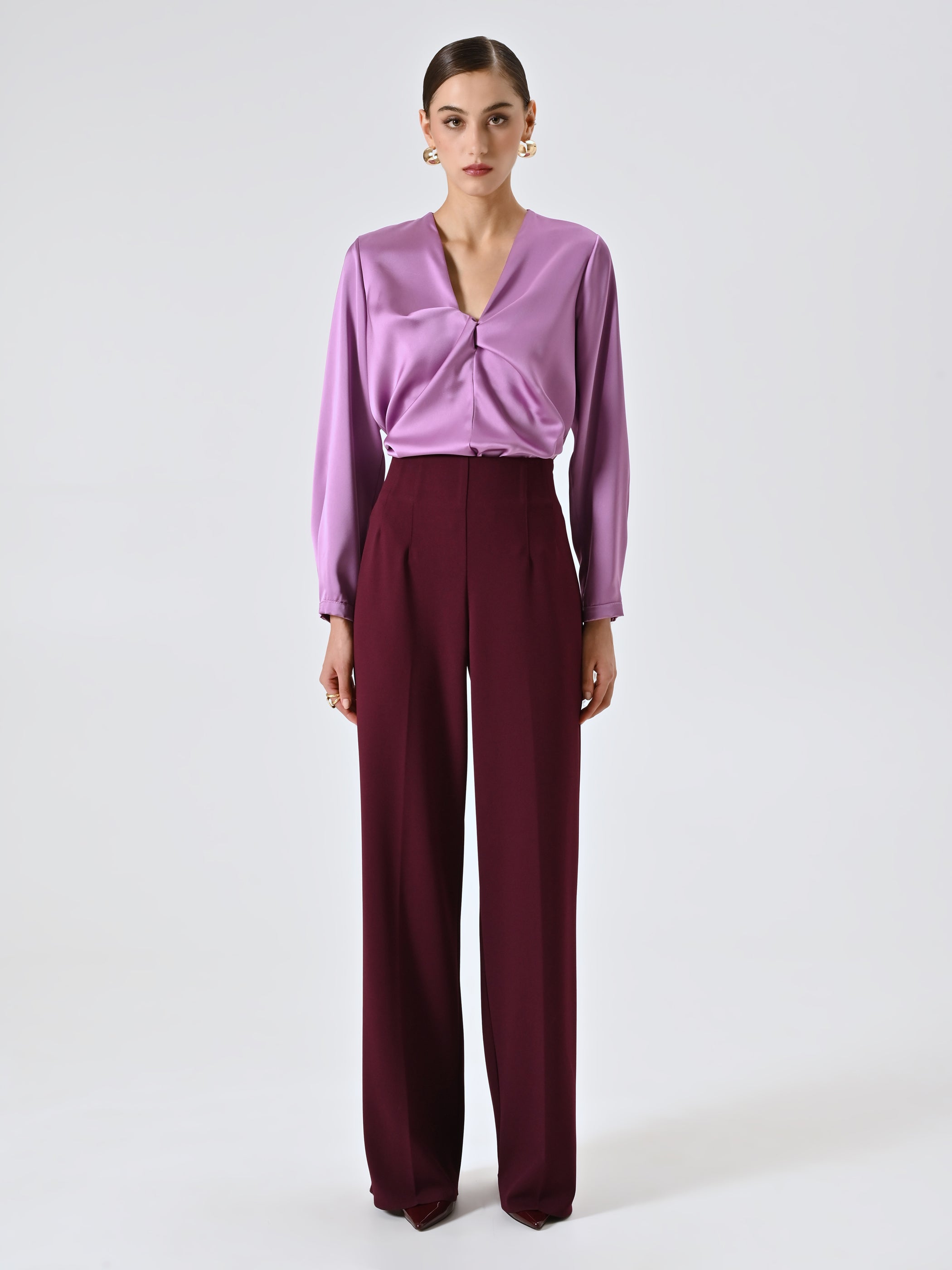 Pantalon Palazzo en crêpe scuba