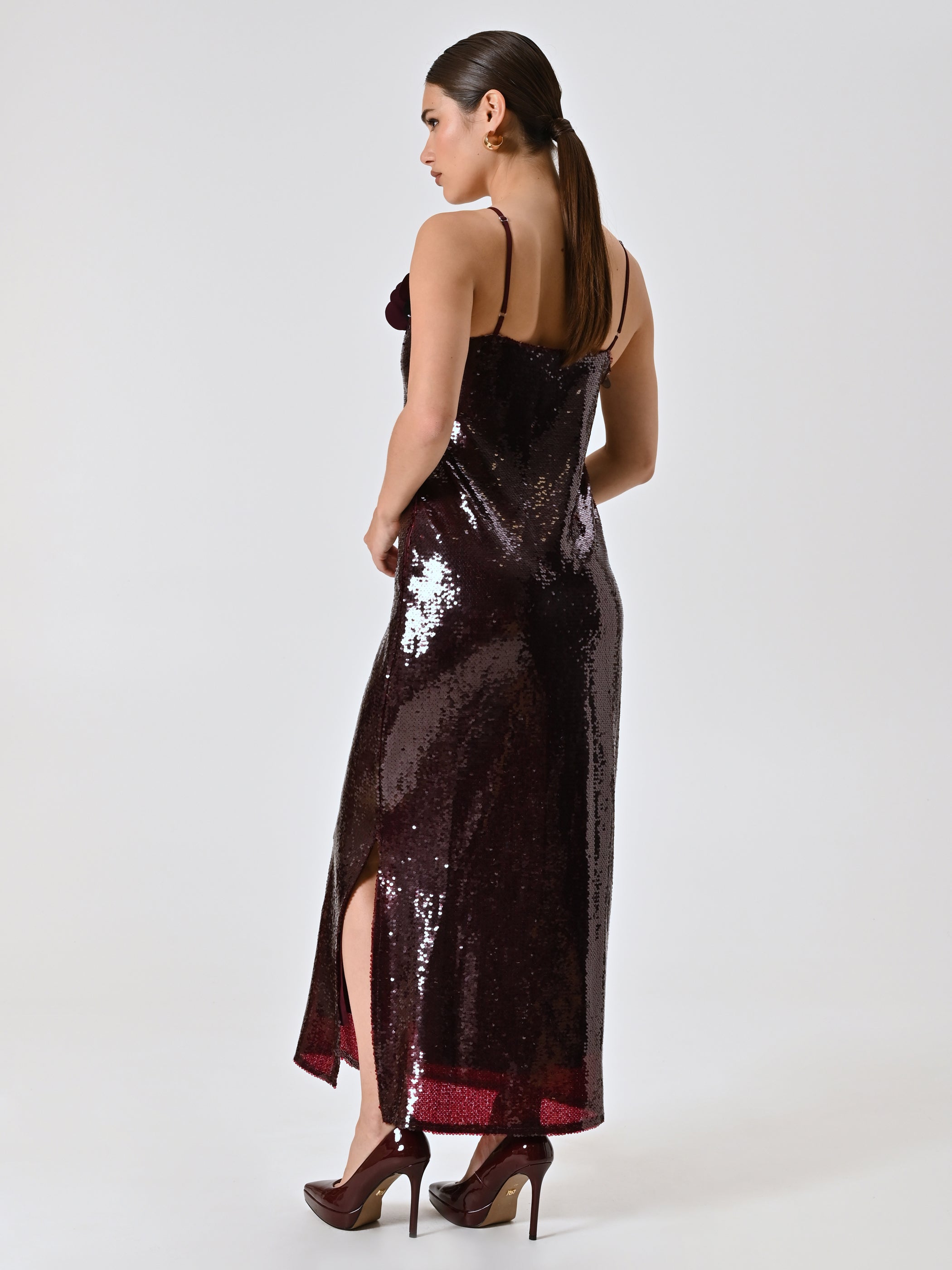 Burgundy Dress Covered in Sequins
