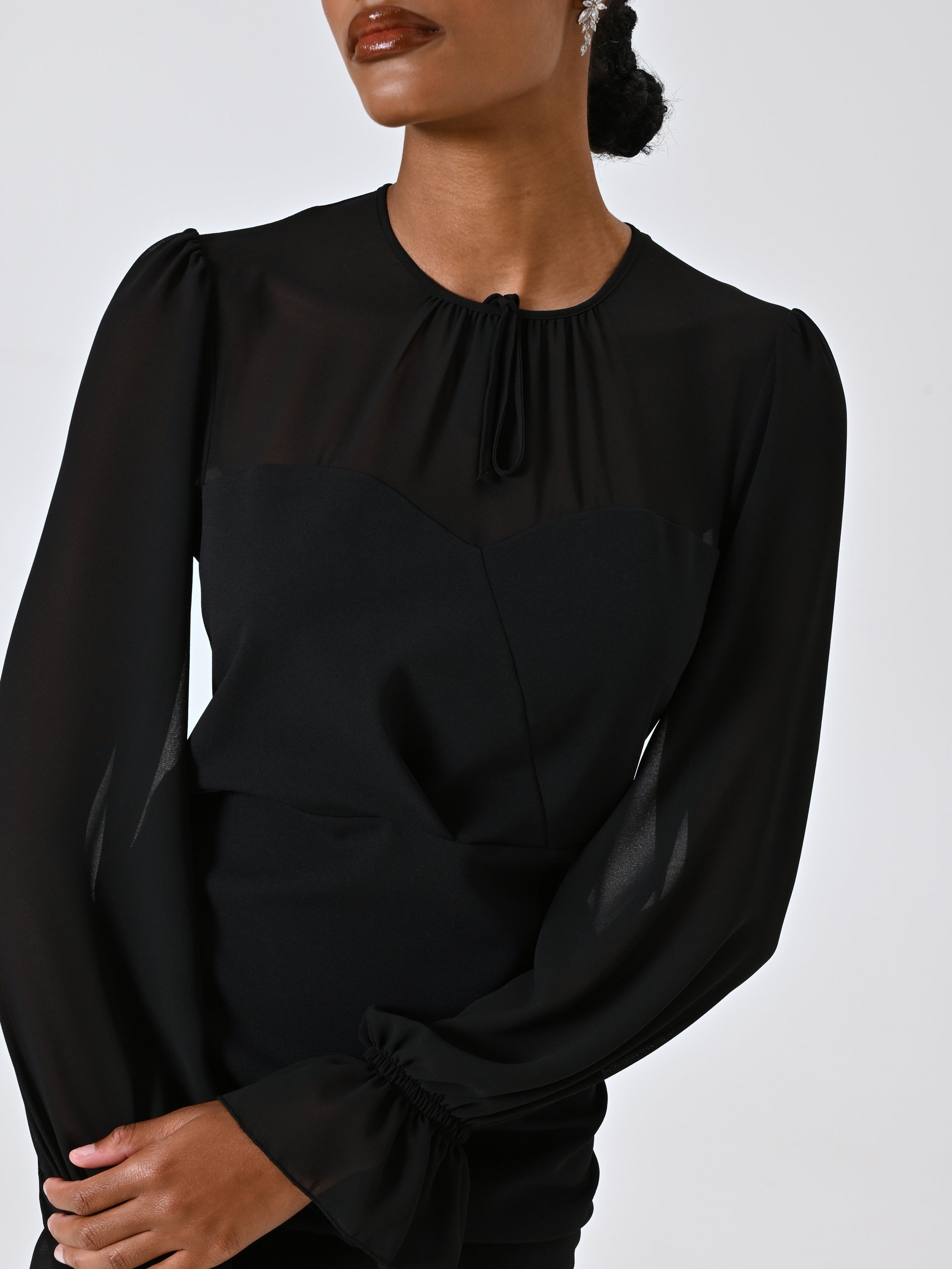 Bustier Sheath Dress with Ruching