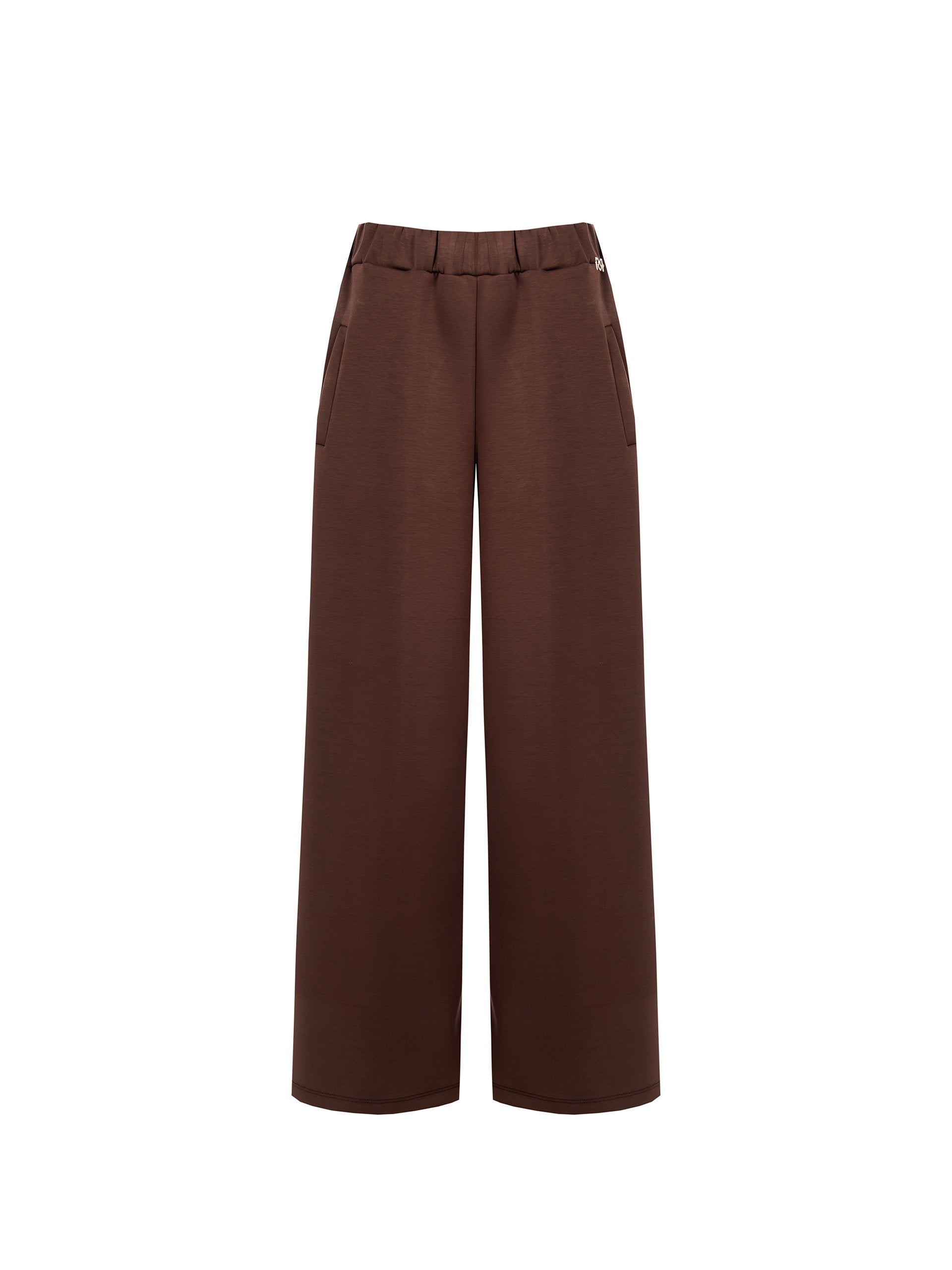 Wide-Leg Brown Trousers