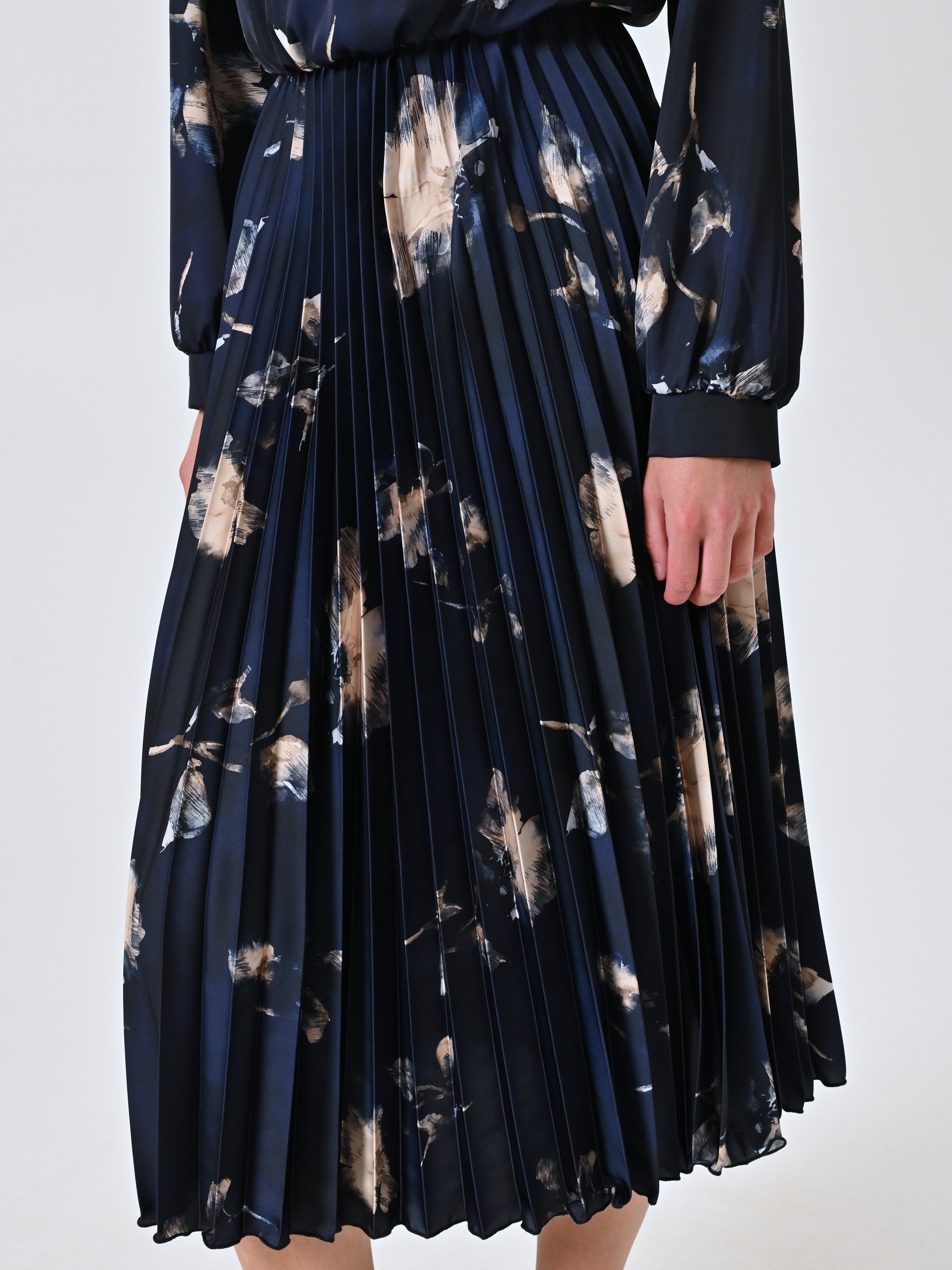 Floral Dress with Pleated Skirt