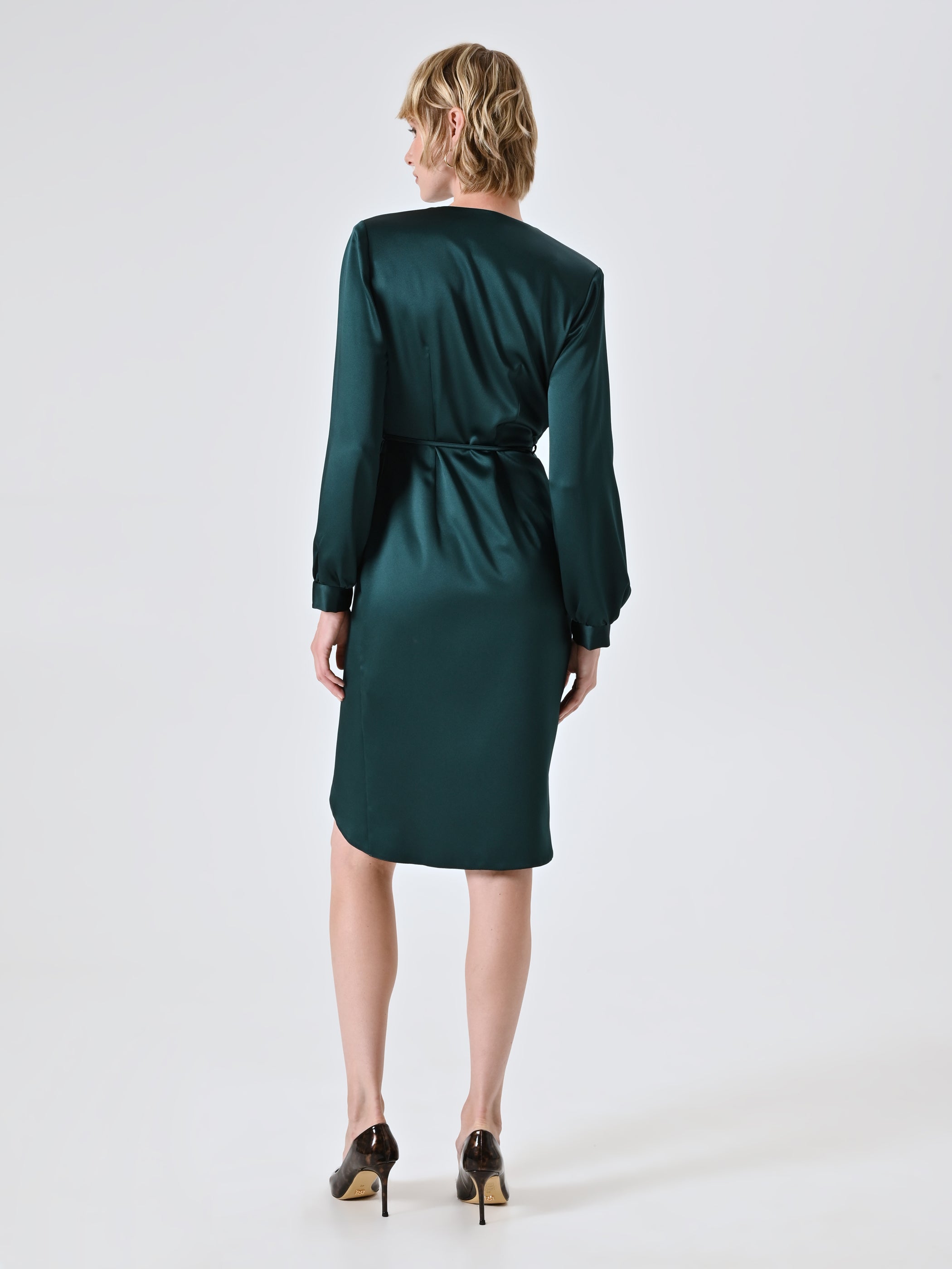 Satin Wrap Dress