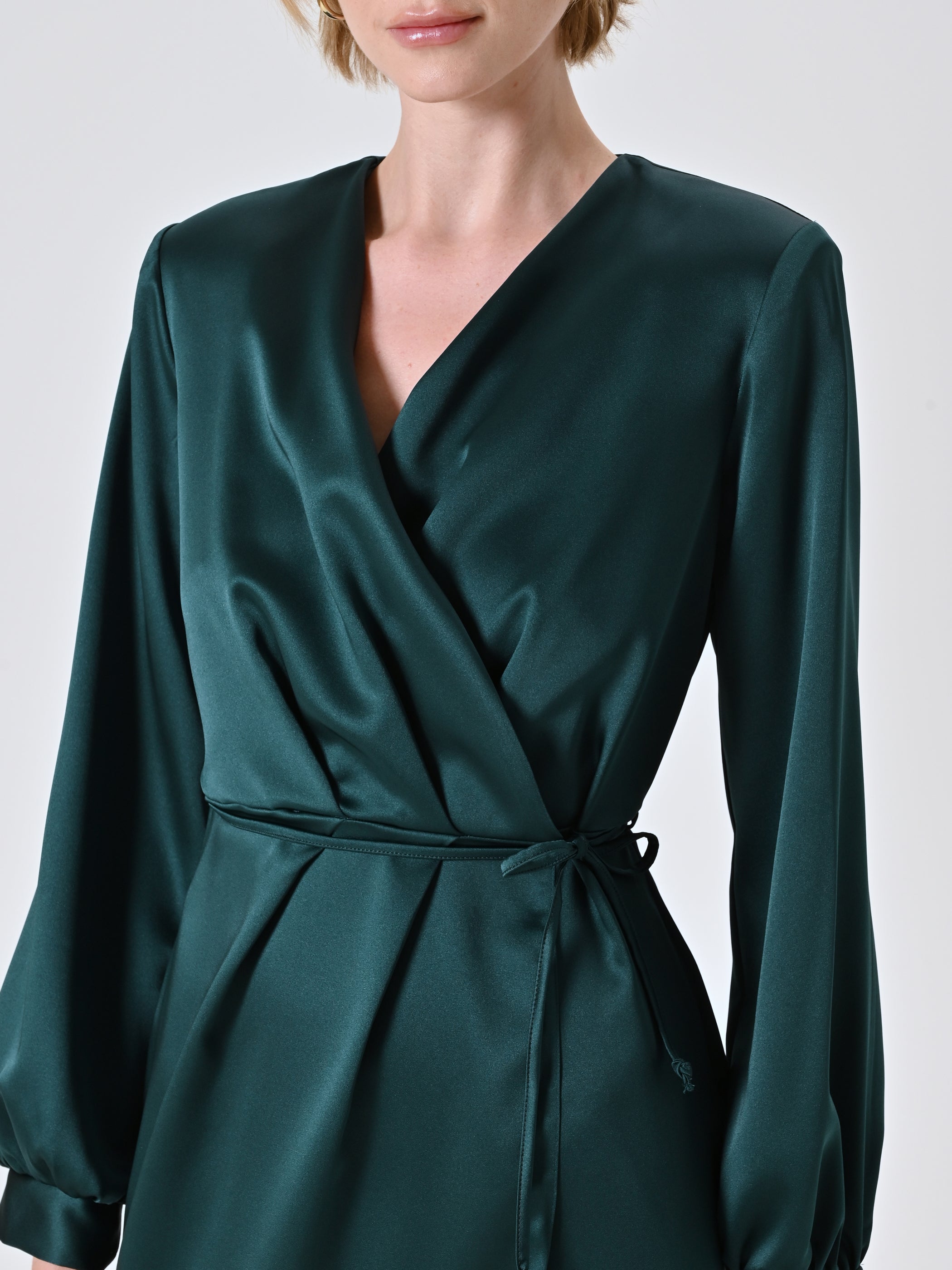 Satin Wrap Dress