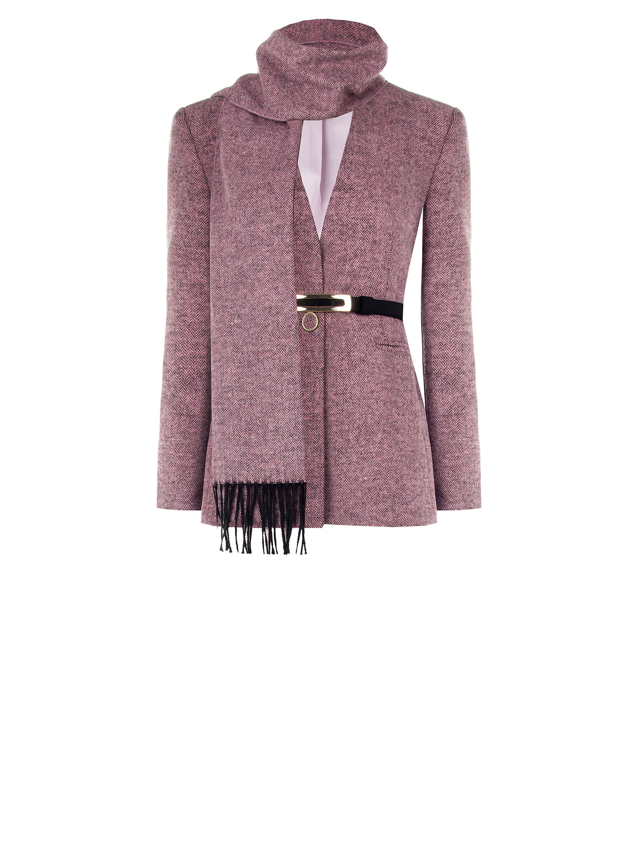 Pink Herringbone Coat