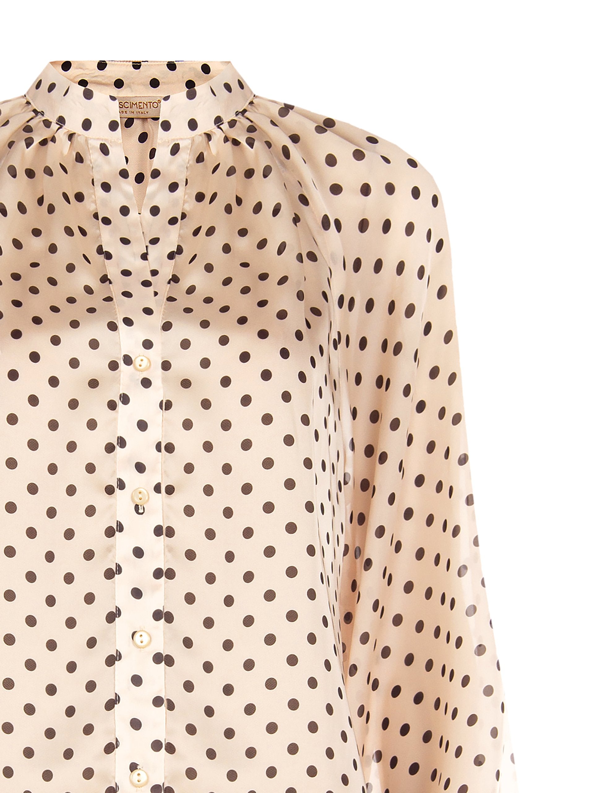 Polka-Dot Flowy Blouse
