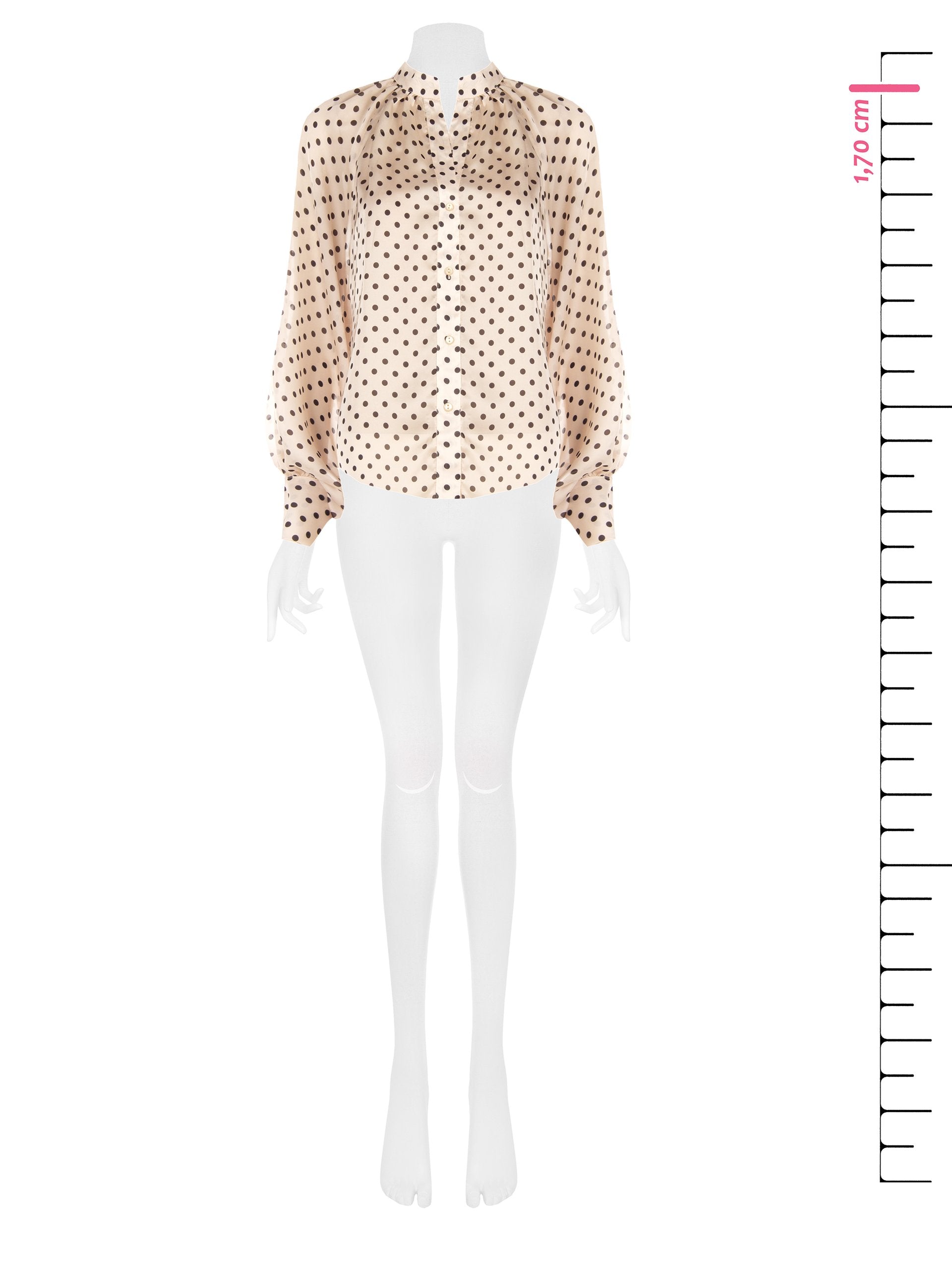 Polka-Dot Flowy Blouse