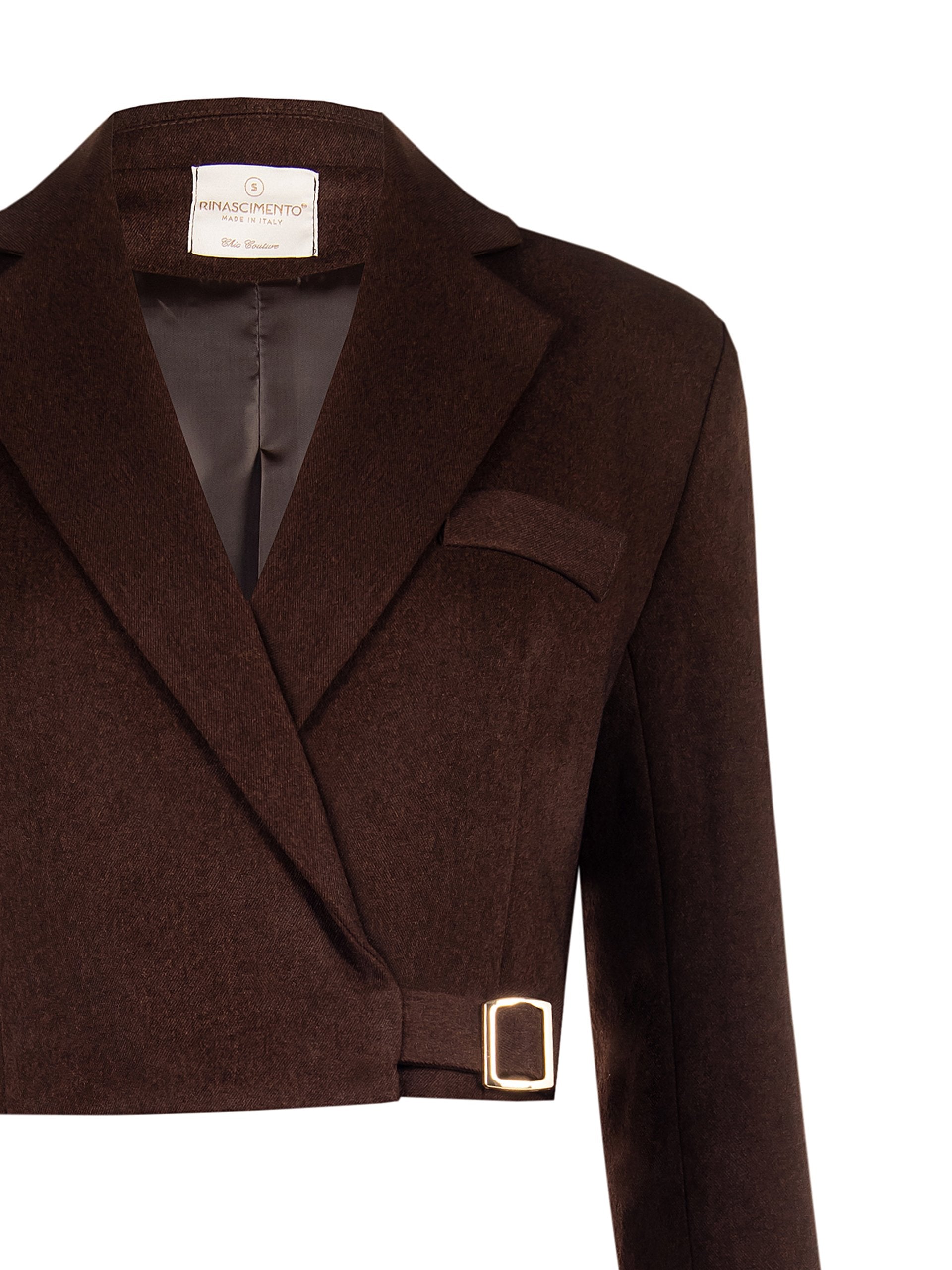 Veste courte chocolat avec boucle