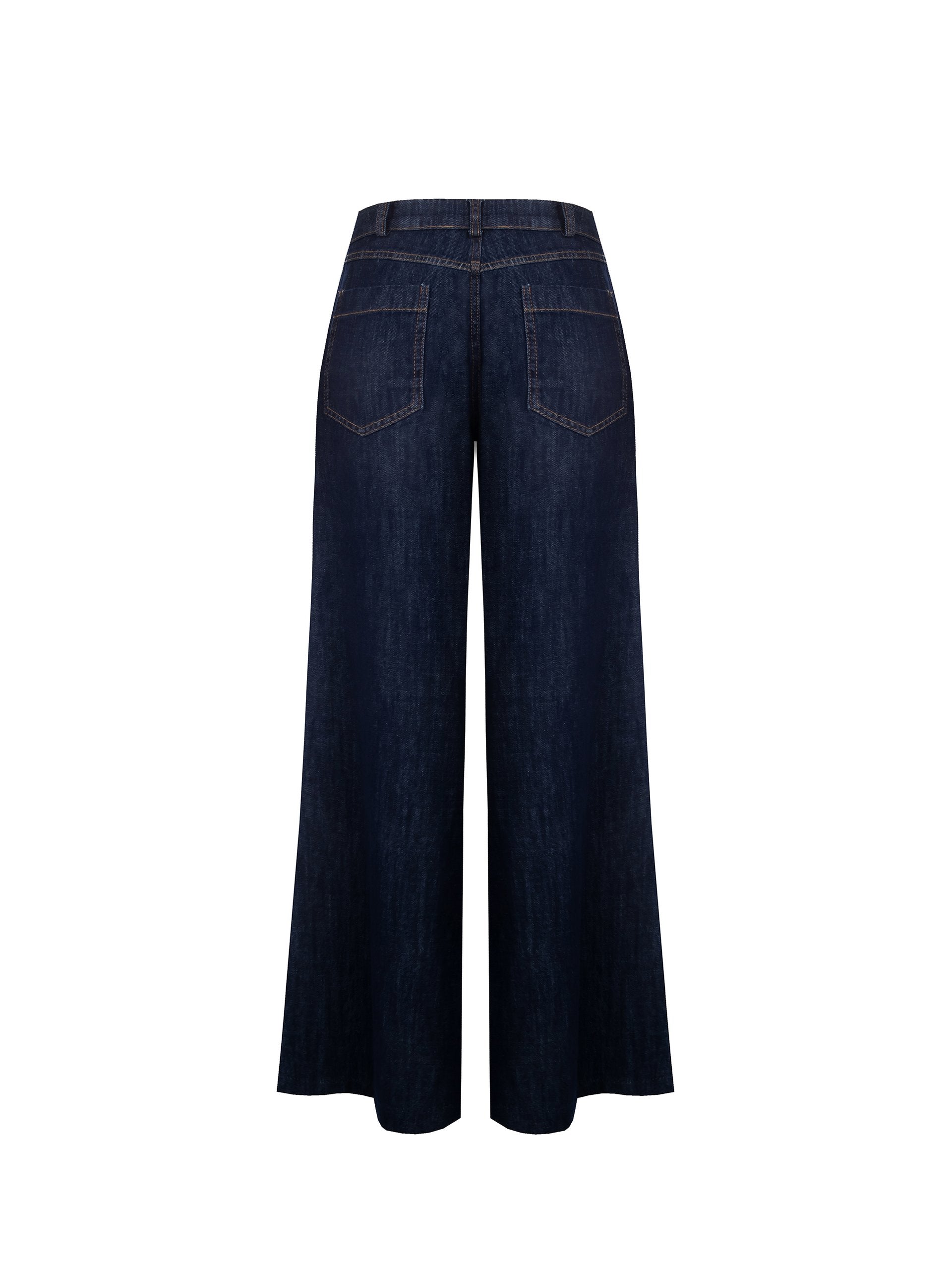 Plaid and Denim Palazzo Trousers