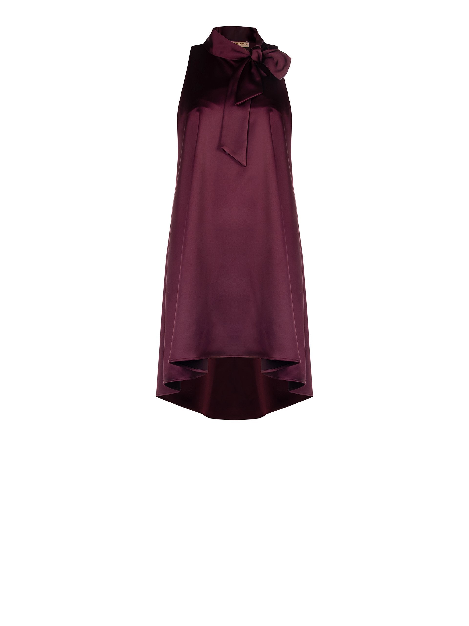 Bordeaux Satin Bow Dress