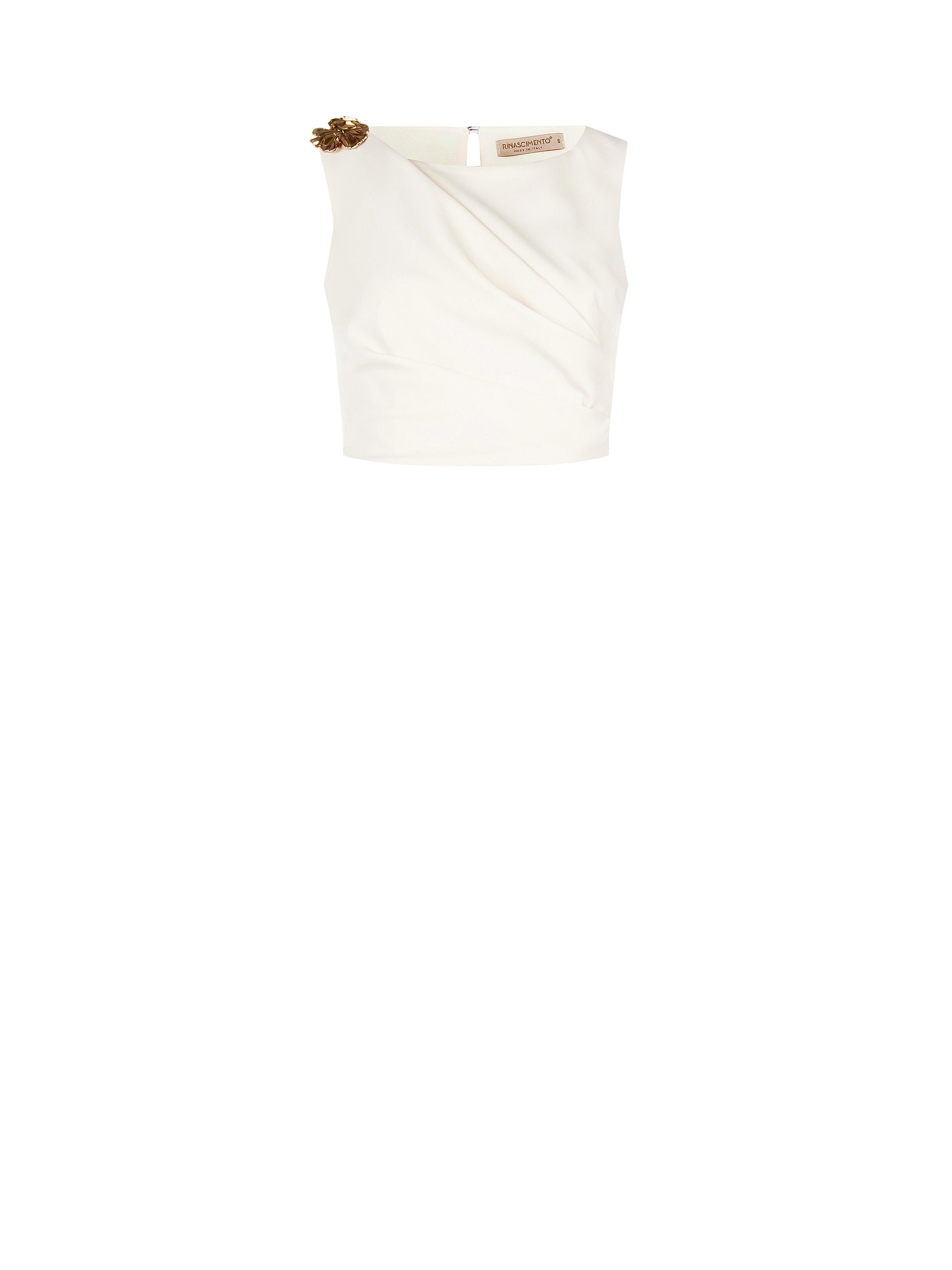 Haut drapé sans manches avec détail aux épaules