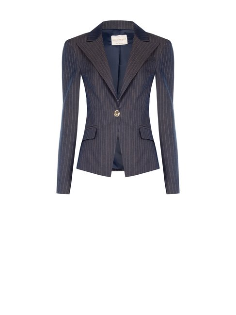 Blazer à fines rayures et un seul bouton