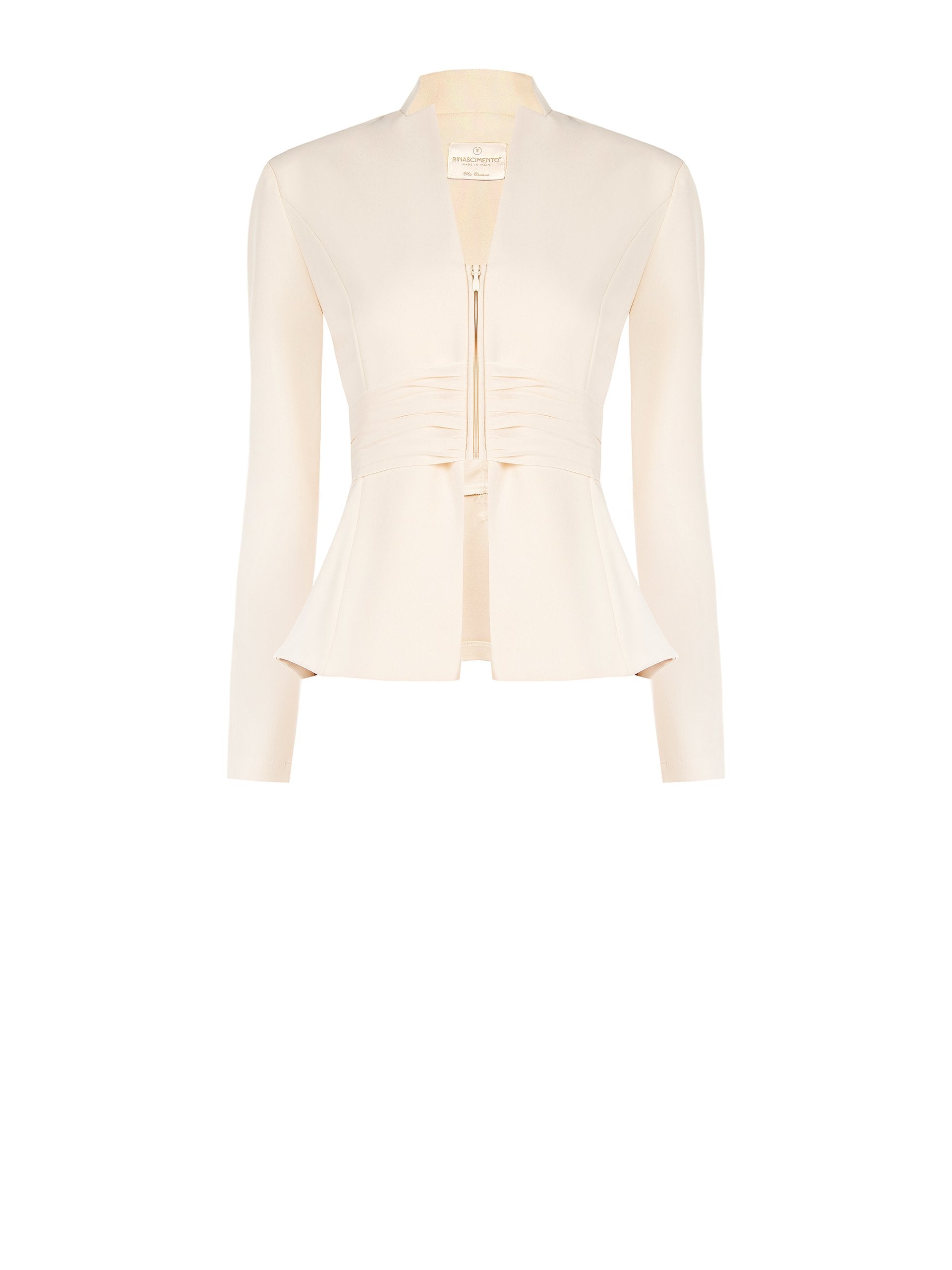 Veste péplum zippée sur le devant