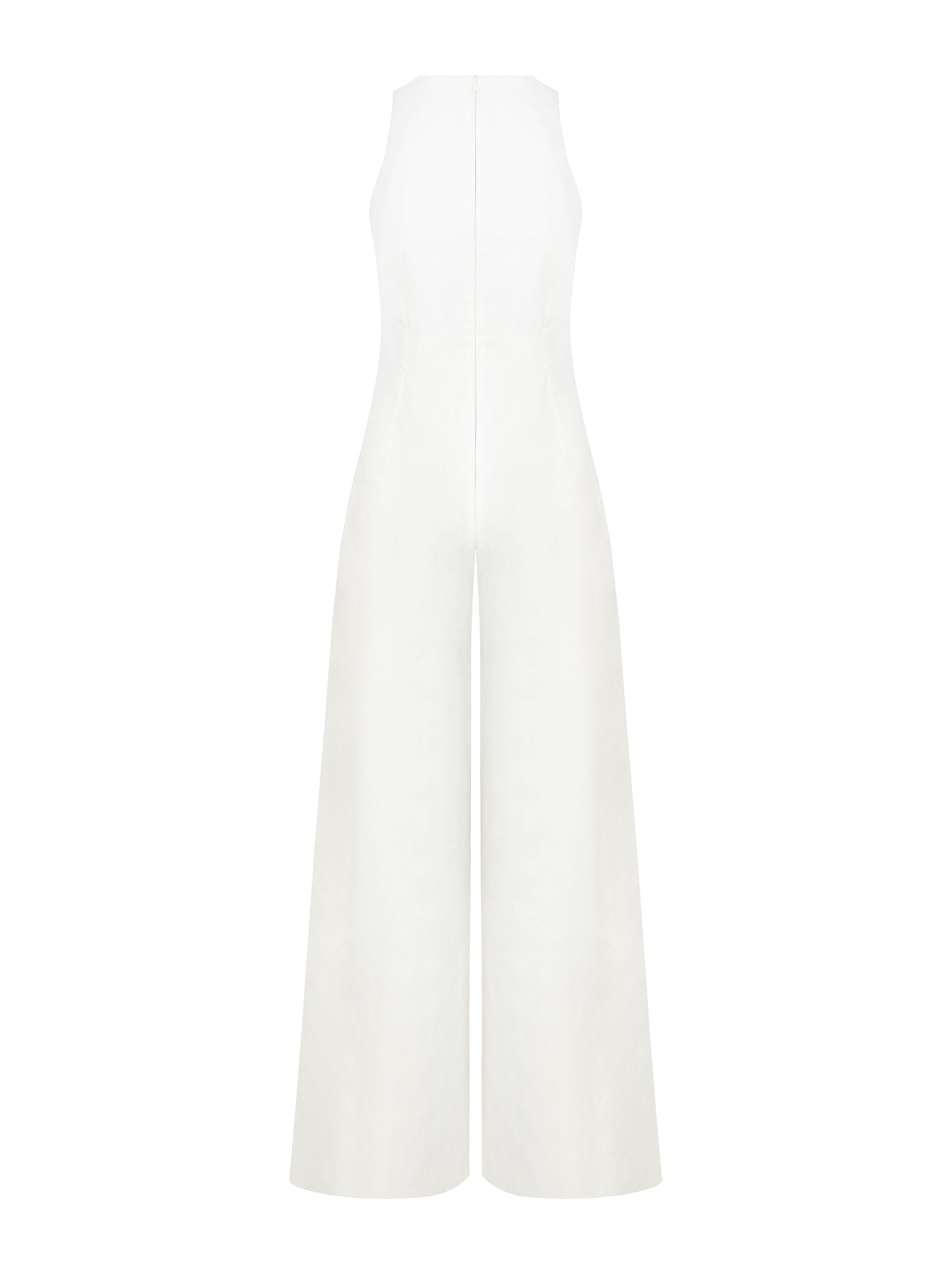 Robe longue ivoire à découpes Halo