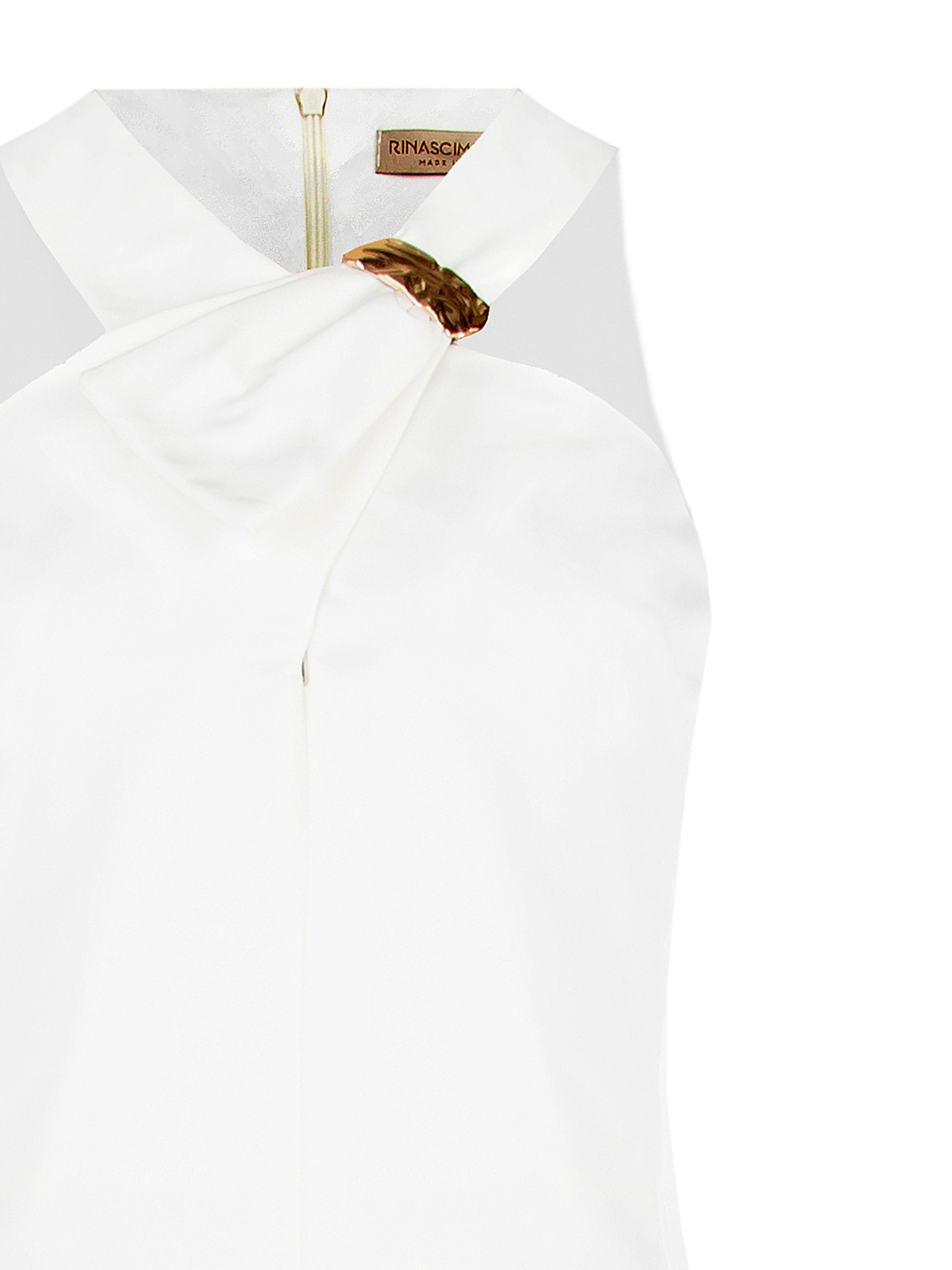 Robe longue ivoire à découpes Halo