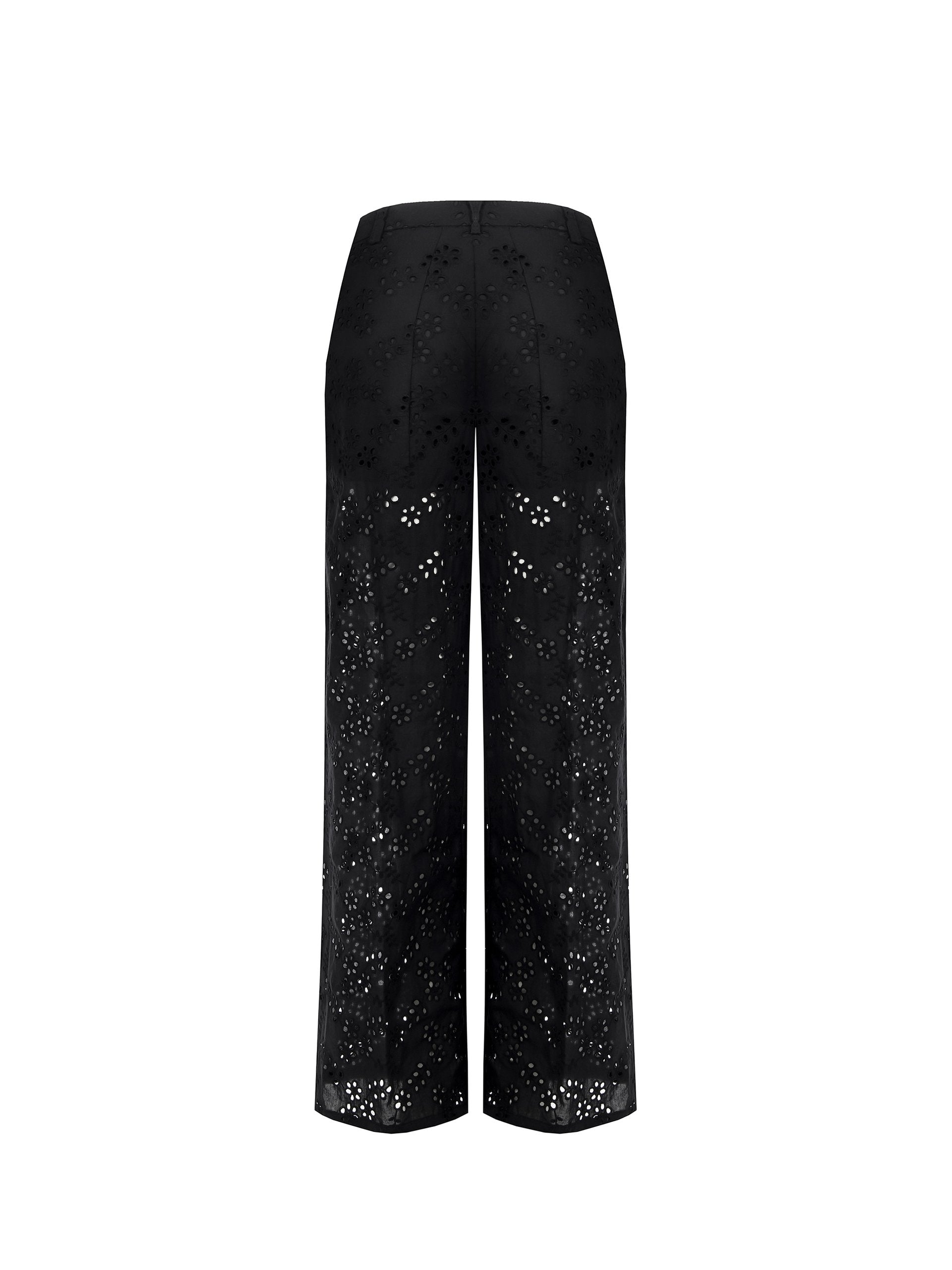 Pantalon large brodé
