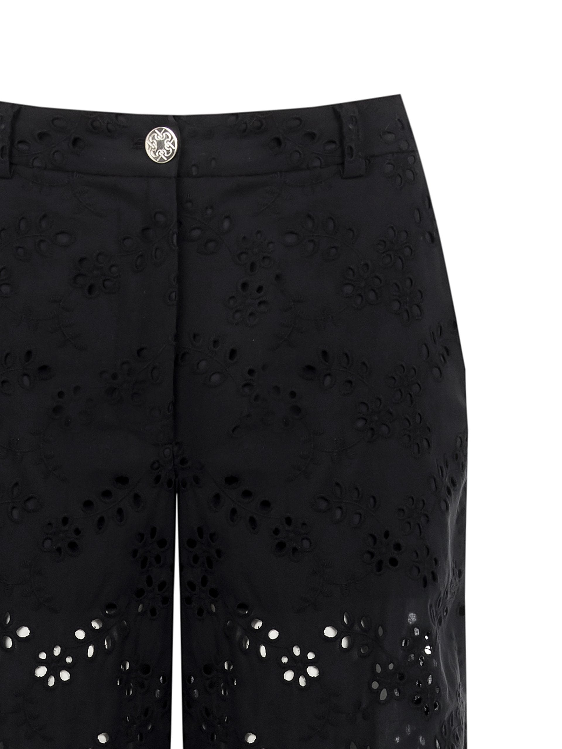 Pantalon large brodé